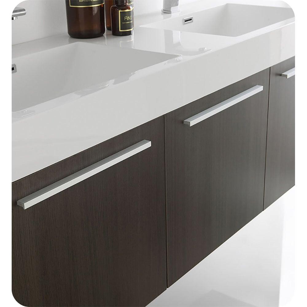 Fresca Vista 60'' Wall Mounted Modern Double Bathroom Vanity with Acrylic Vanity Top