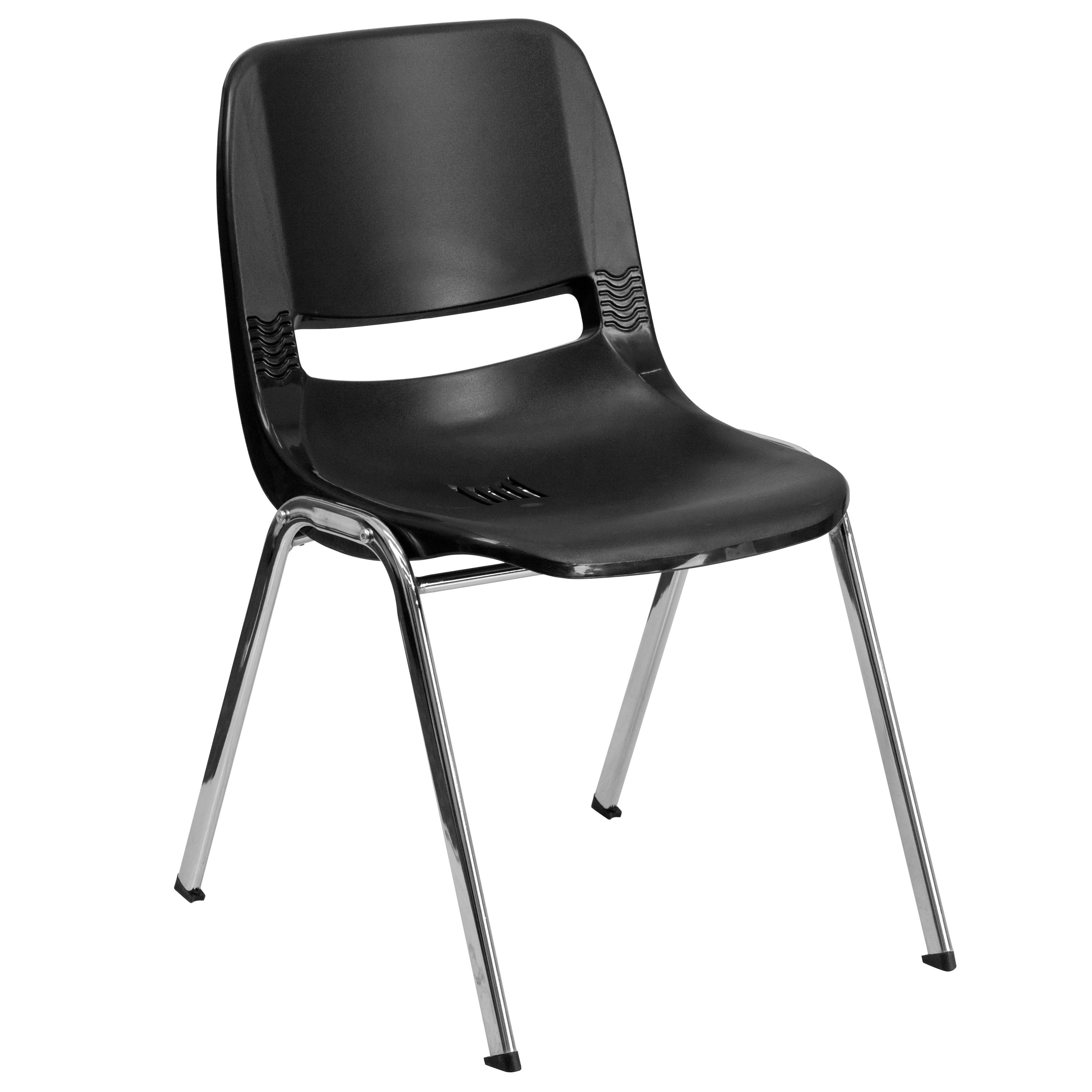 Kaia 880 lb. Capacity Ergonomic Shell Stack Chair with Chrome Frame