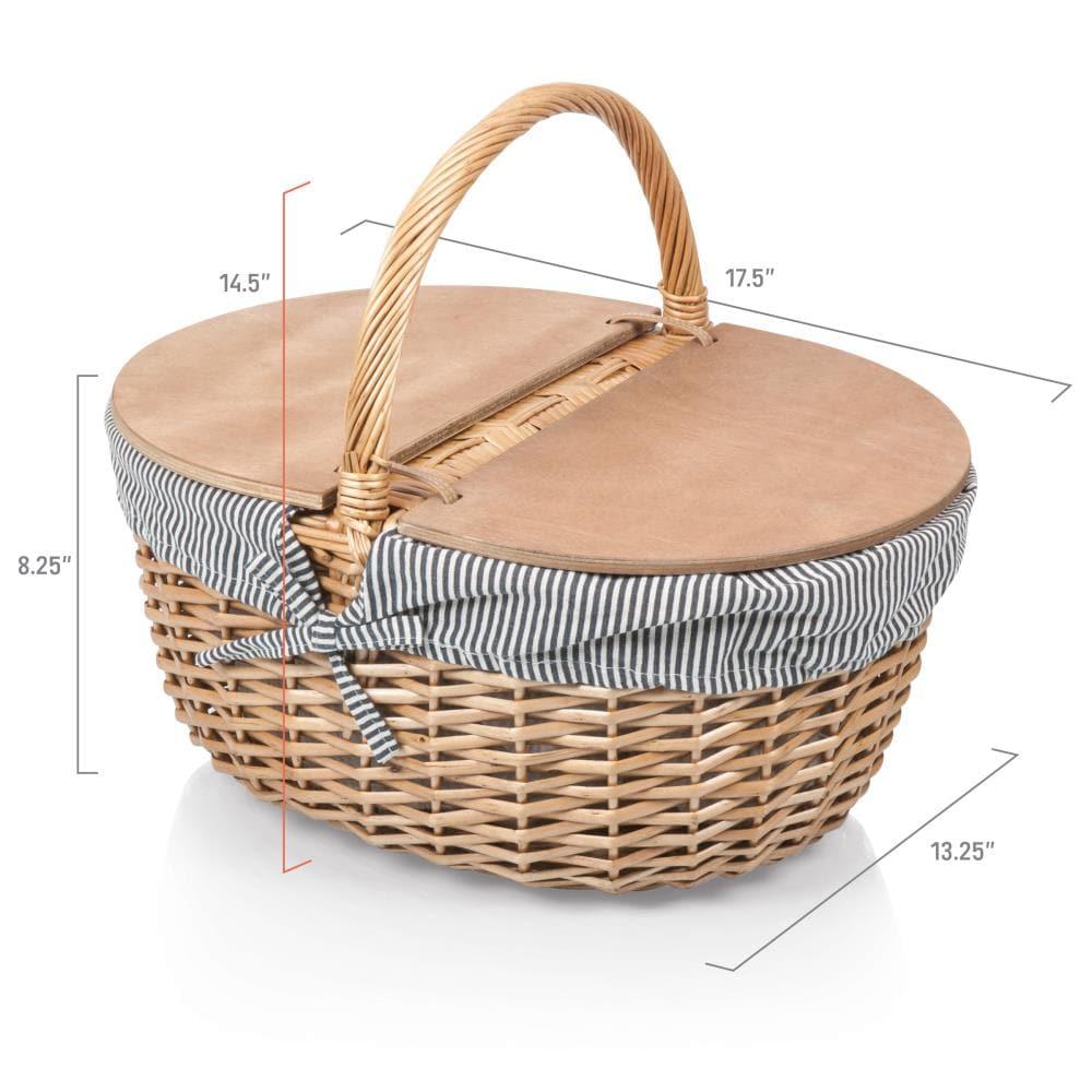 Country Vintage Wicker Picnic Basket for 2