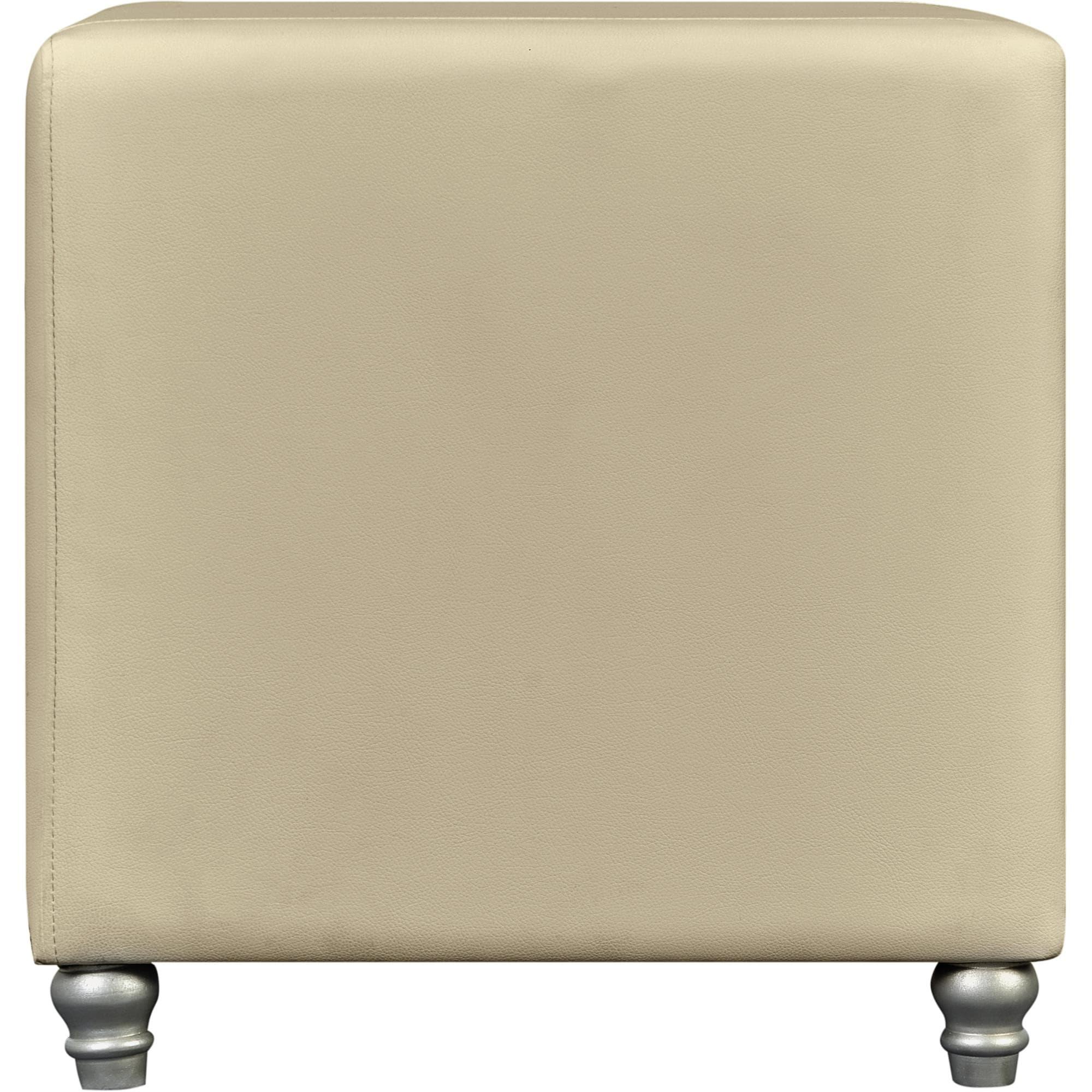 Camden Isle Faux Leather Upholstered 2 Drawer Nightstand in Beige