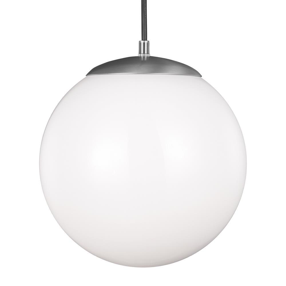Satin Aluminum 12" Globe Pendant Light with Smooth White Glass Diffuser
