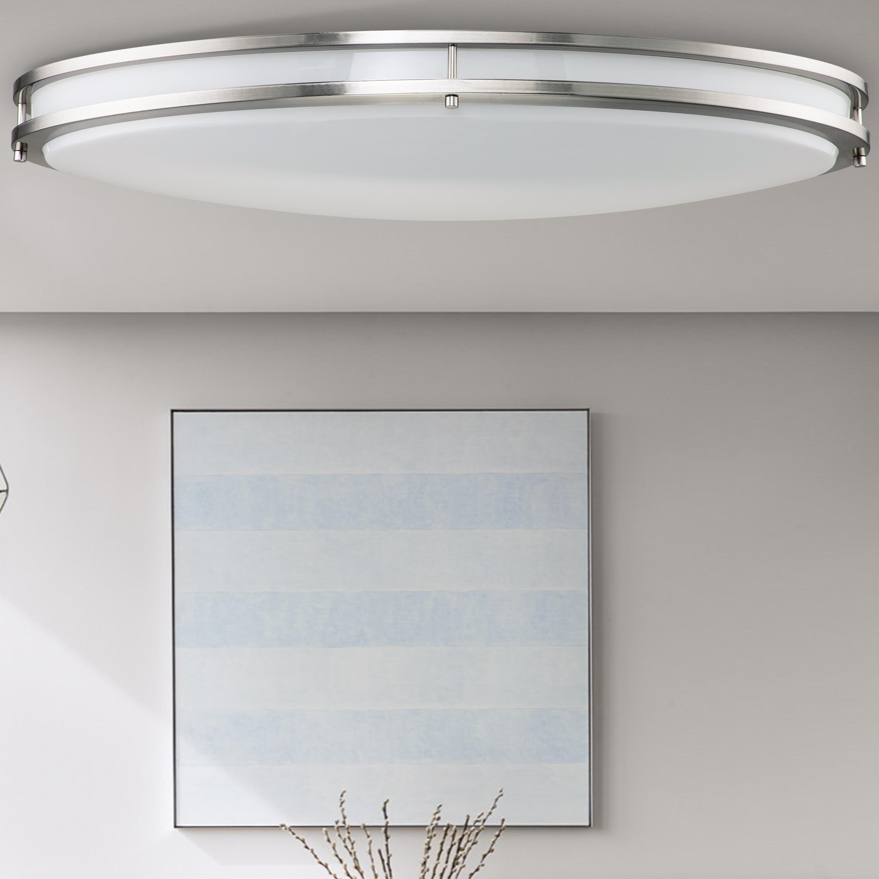 Kohlera 32.5"W Brushed Nickel Dimmable 3000K LED Oval Flush Mount