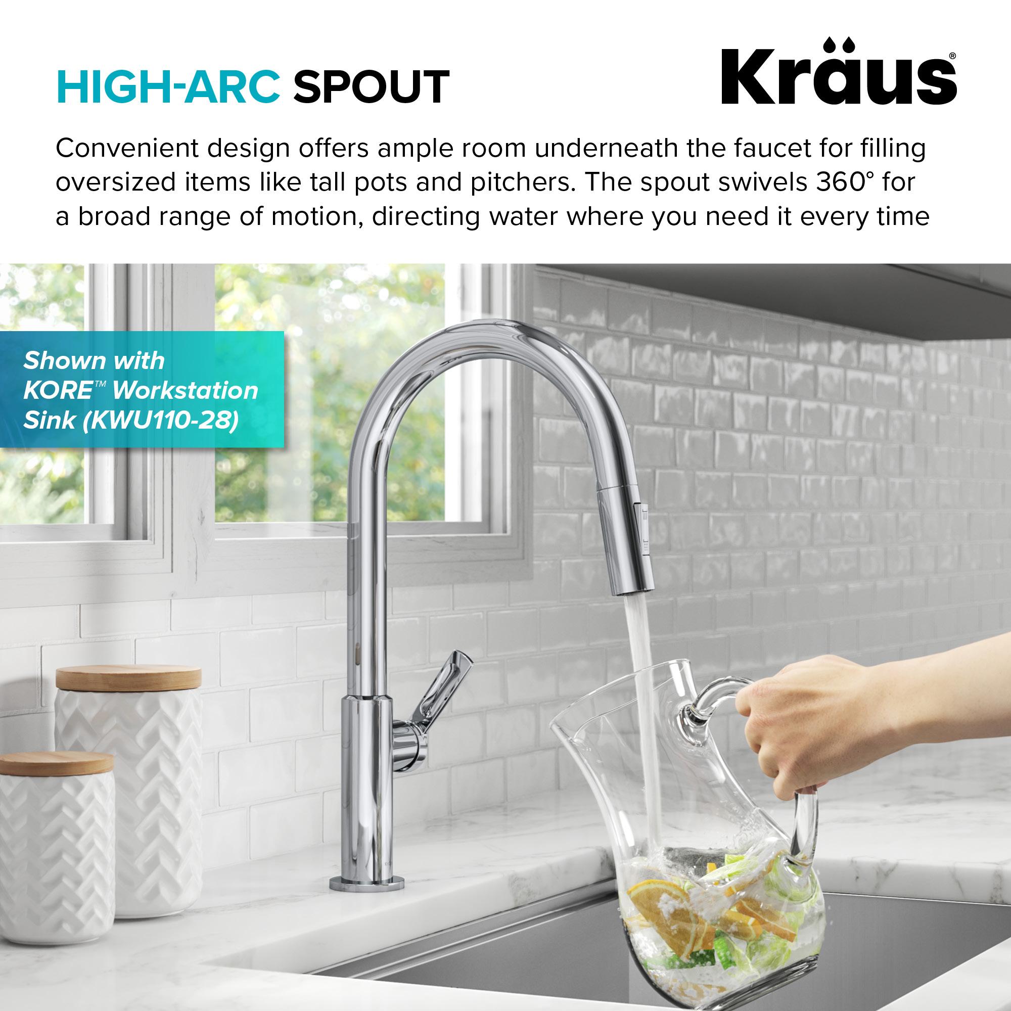 KRAUS Oletto Single Handle Pull Down Kitchen Faucet