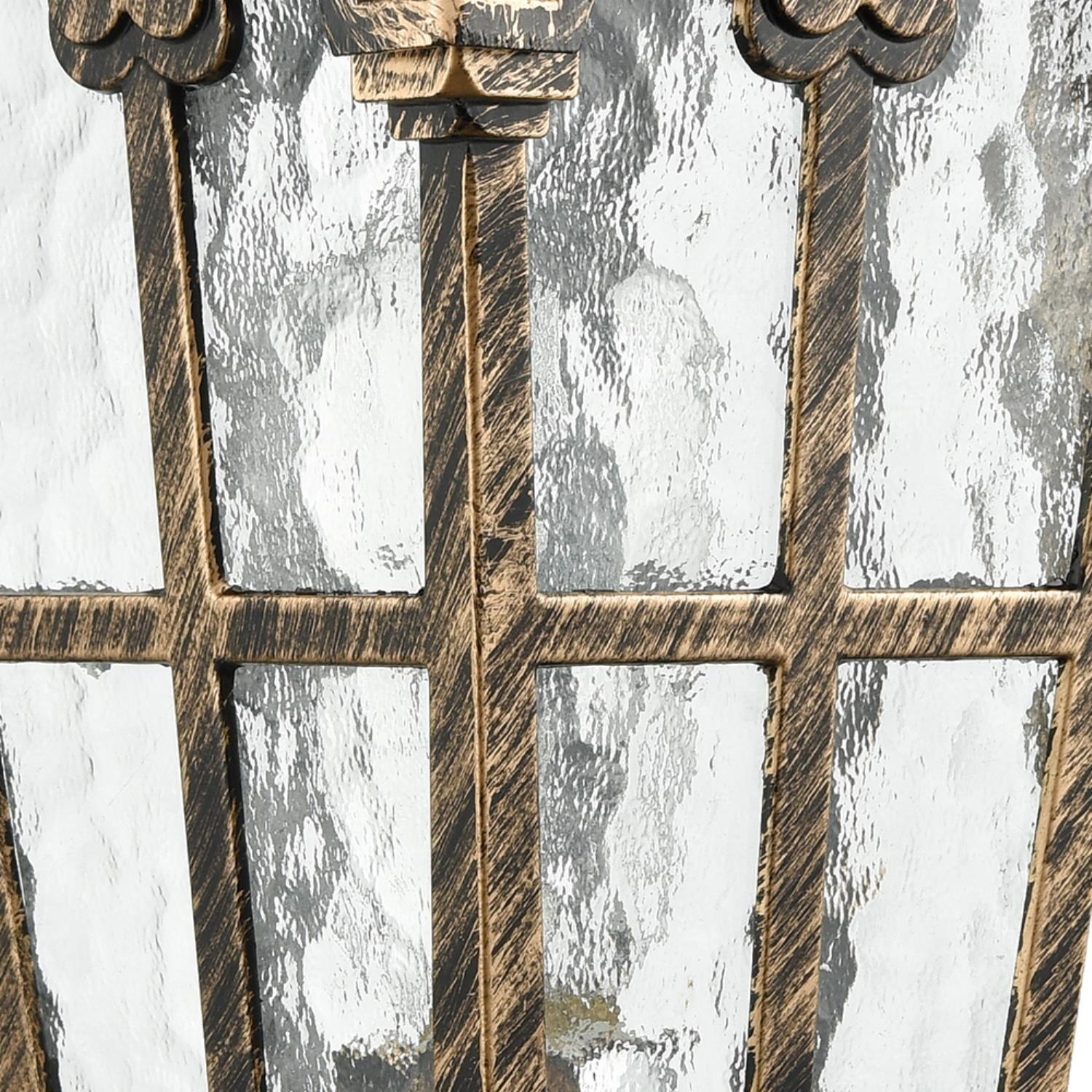 Claxy Bronze Outdoor Wall Lantern Sconce with Water Glass Shade