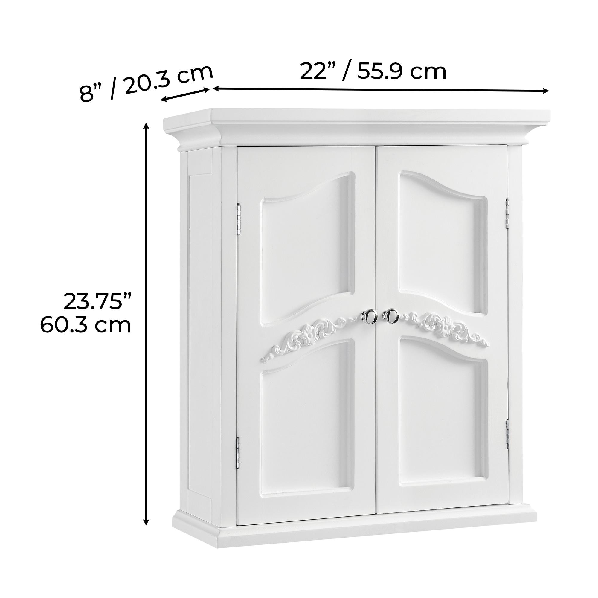 Versailles 2-Door Removable Wall Cabinet with Adjustable Shelves