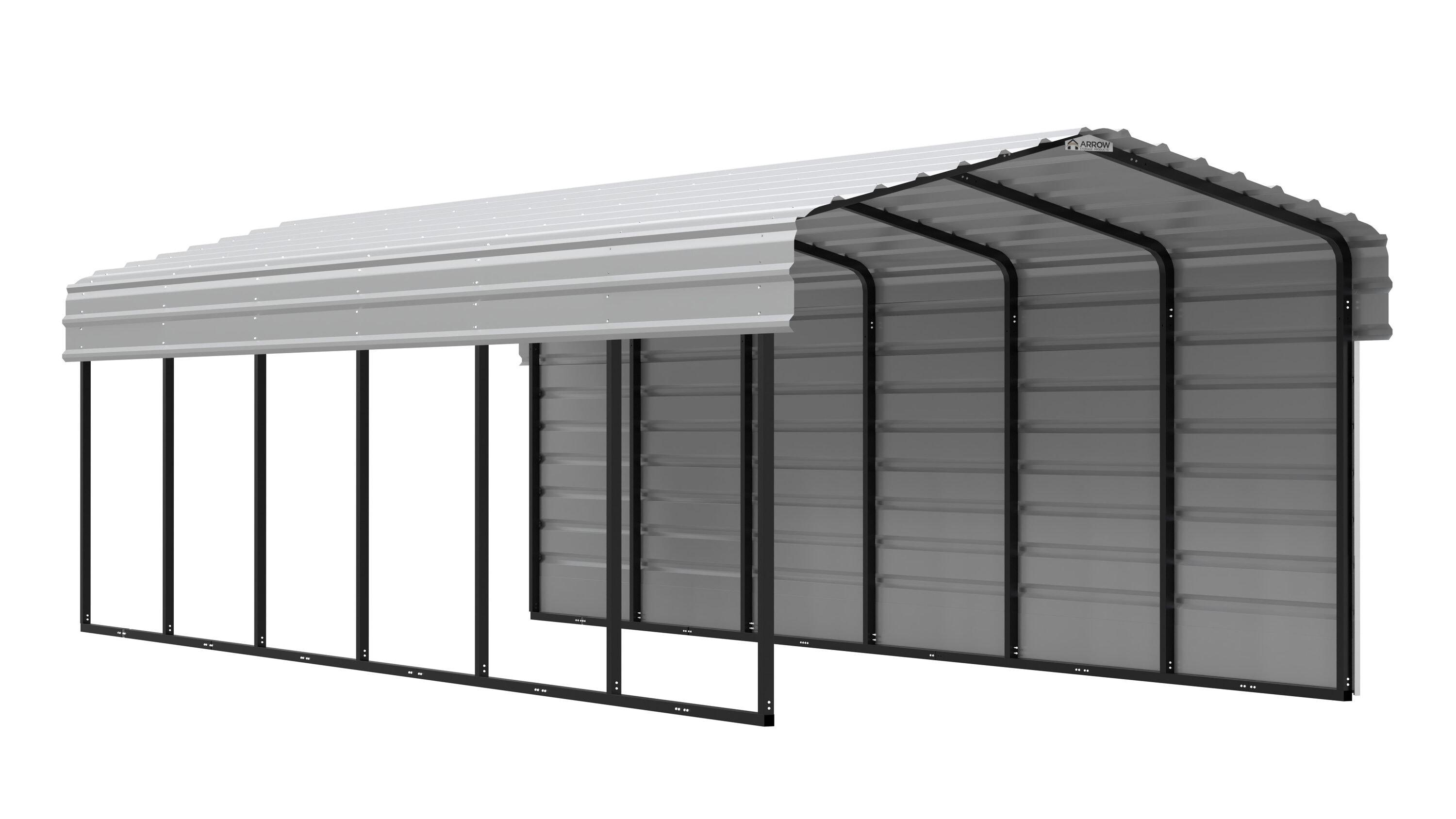 Arrow 29 x 10 ft Carport with 1-sided Enclosure