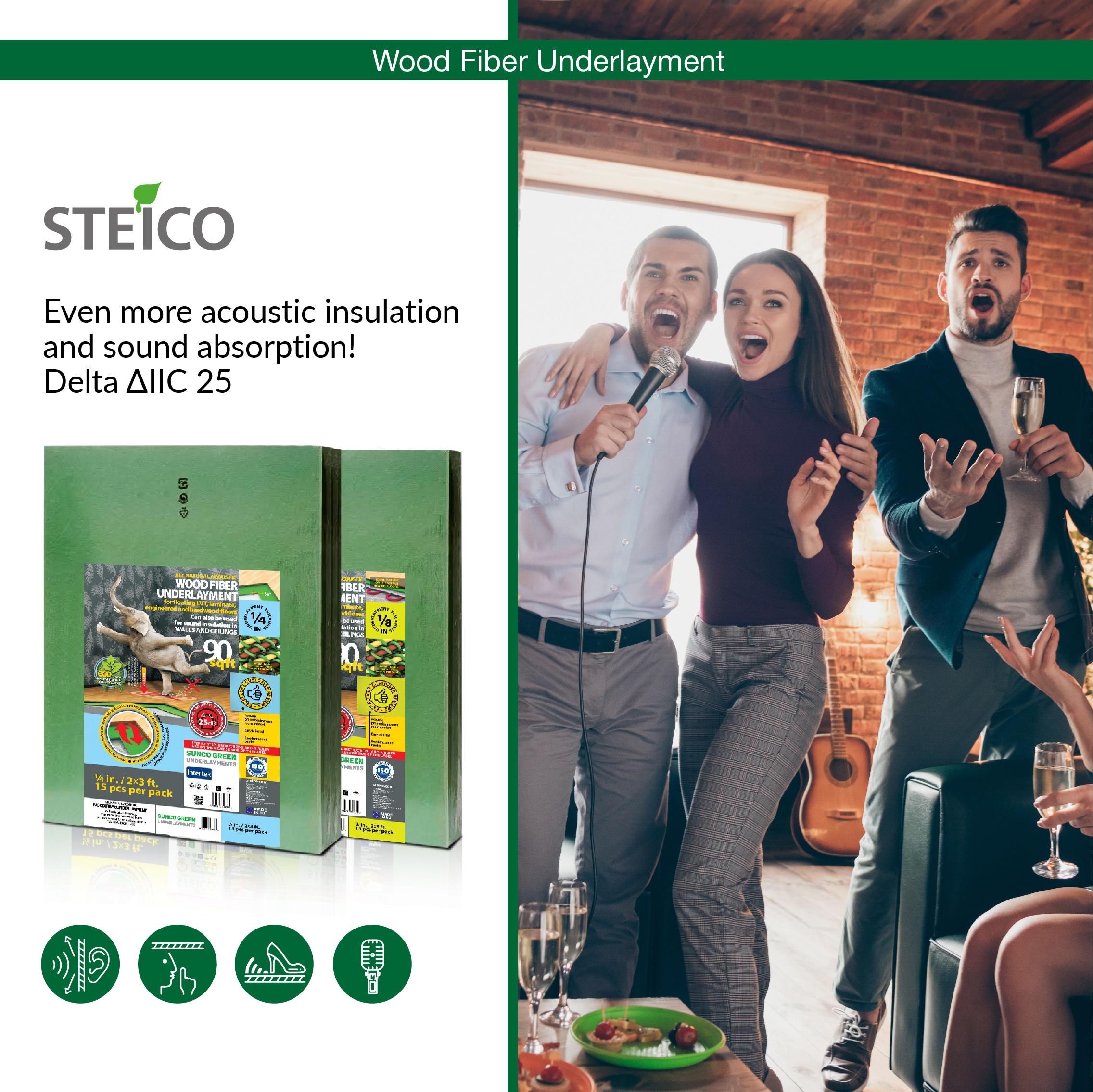 STEICO Wood Fiber Underlayment 6mm, 1/4 inches, 90 Square Feet