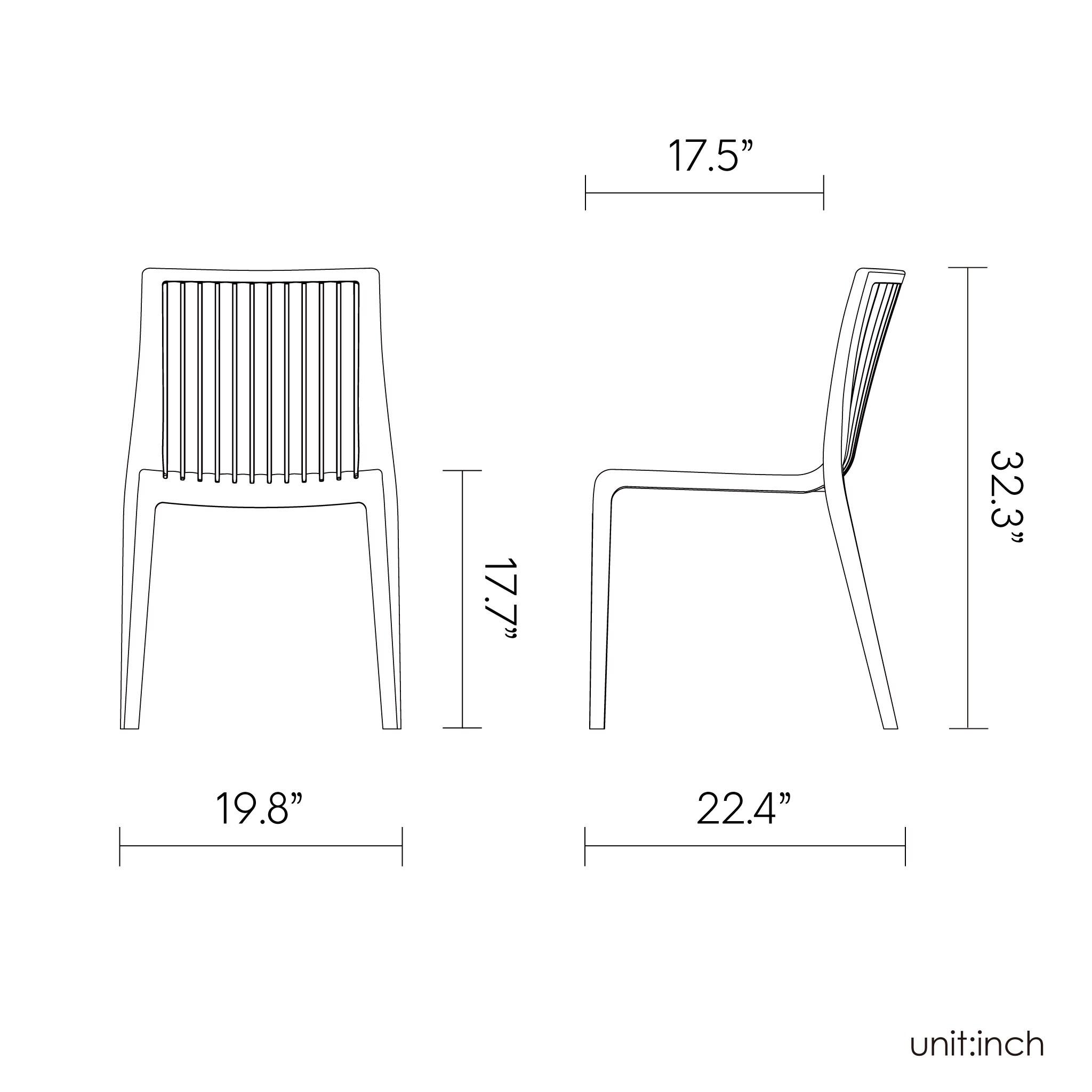 Mitchal Stacking Patio Dining Side Chair