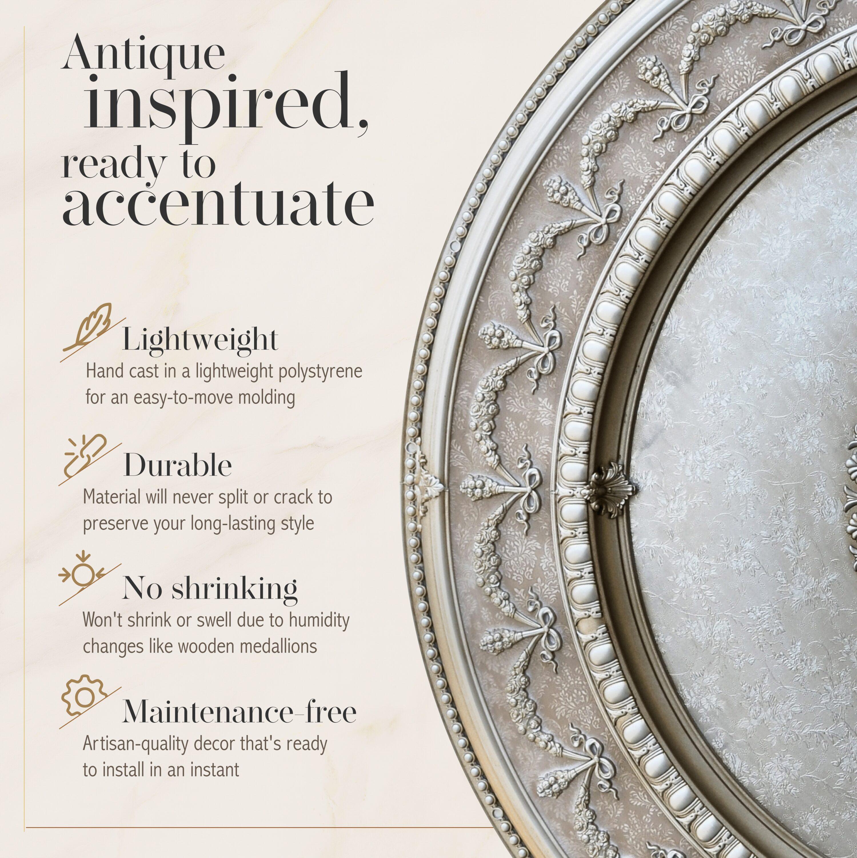 AFD Home 10782962 Round Ceiling Medallion, Champagne - Large