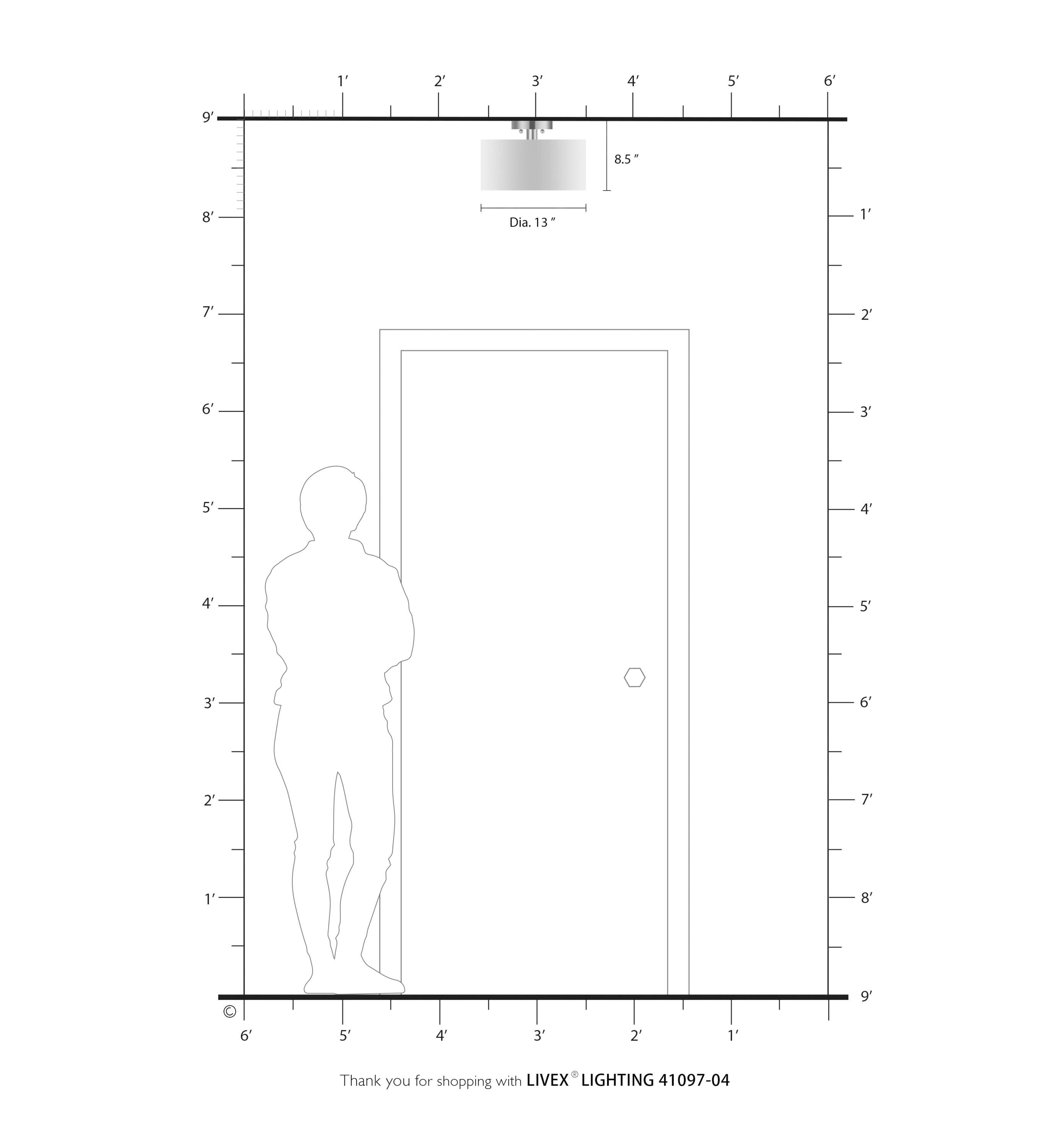 Livex Lighting Meridian 1 - Light Semi-Flush Mount in  Black