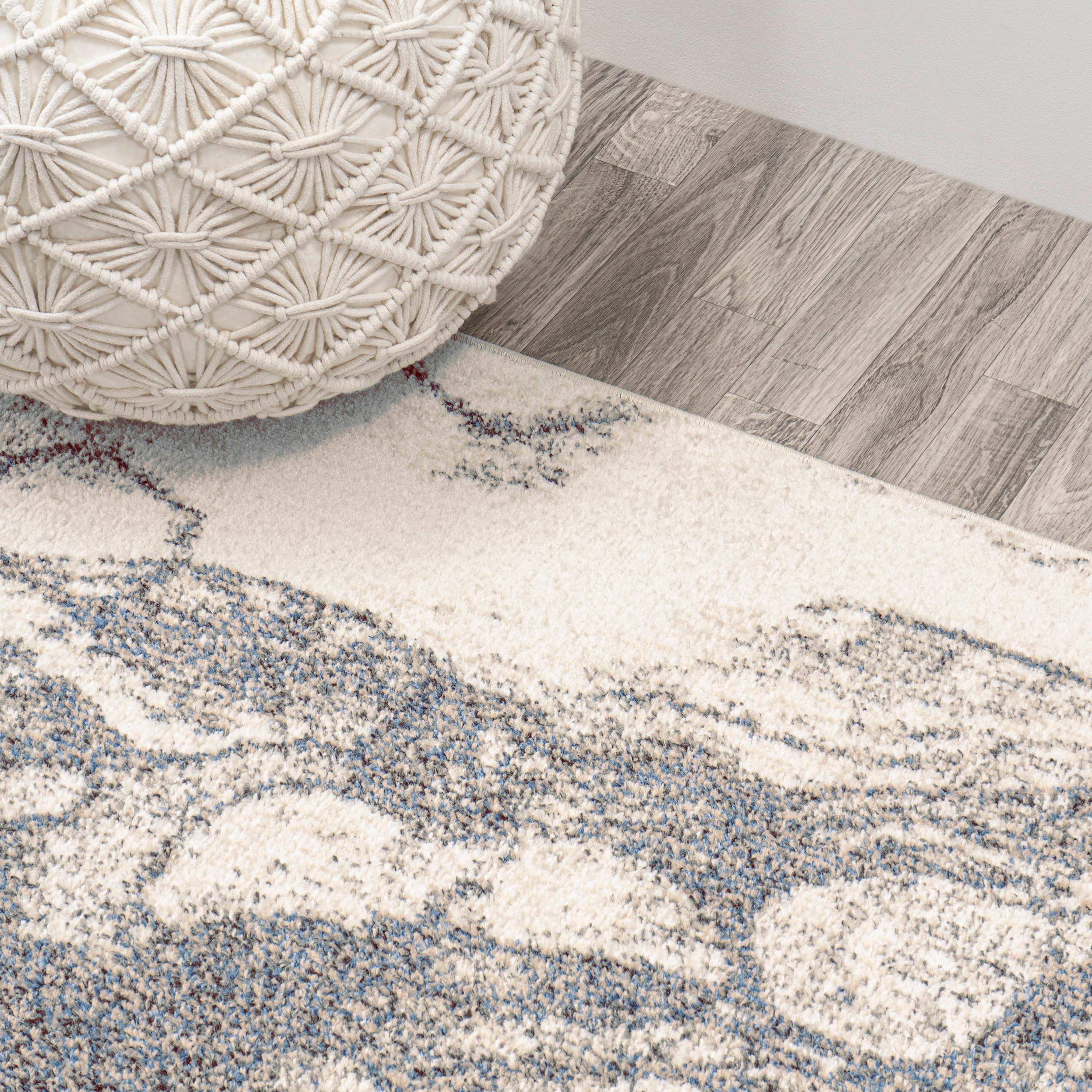 5' x 8' Marmo Abstract Marbled Modern Area Rug, Gray/Cream - JONATHAN Y