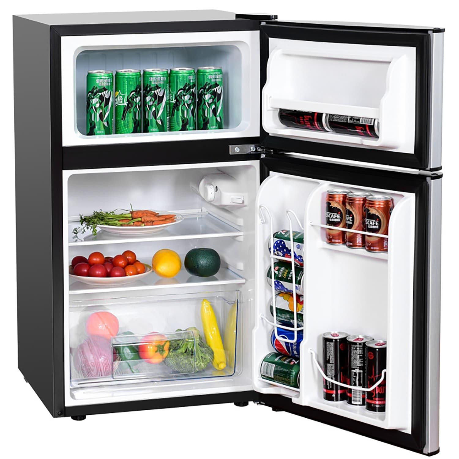 Costway Costway 3.2 Cubic Feet Portable Freestanding Mini Fridge with Freezer