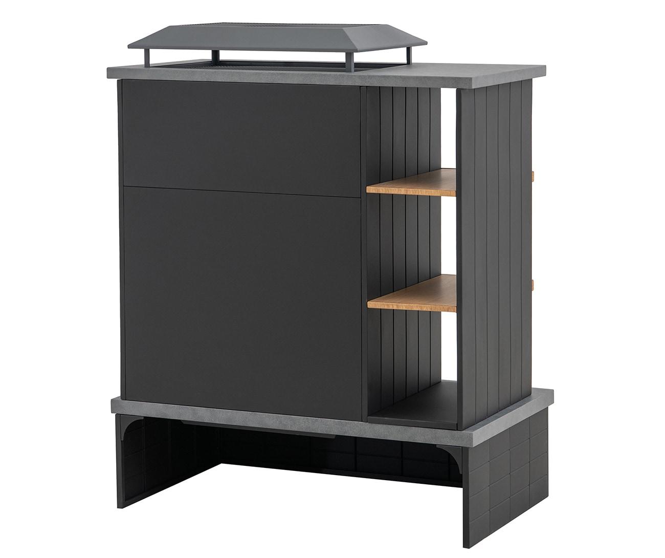 SUNJOY 42 in. Wood Burning Fireplace, Steel Outdoor Fireplace with Chimney, Log Holders, Fire Poker and PVC Cover