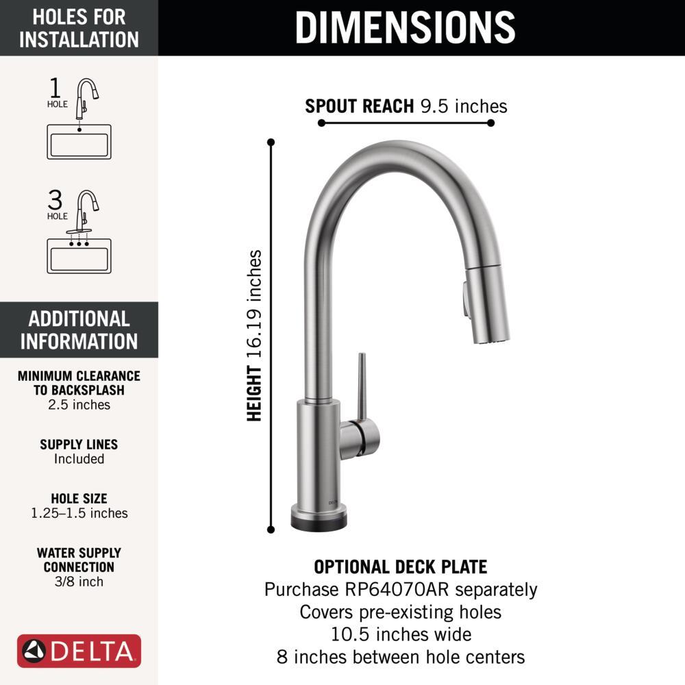 Trinsic Pull Down Sprayer Touch Kitchen Sink Faucet, Touch Control Kitchen Faucet