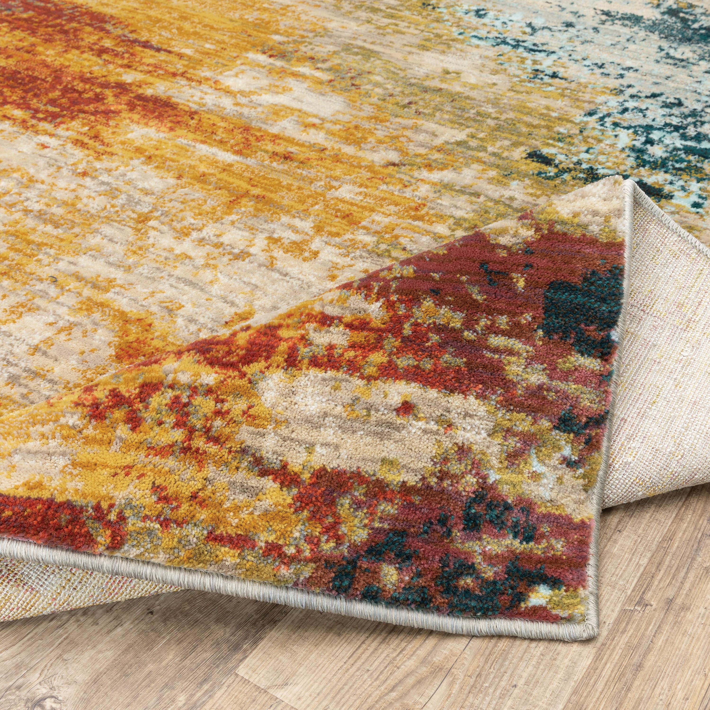 Moretti Birani Area Rug 6365A Blue Rusted Worn 7' 10" x 10' 10" Rectangle