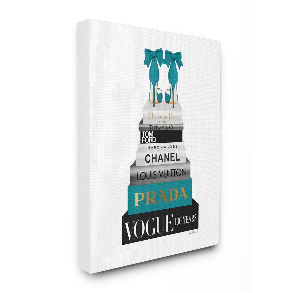 Turquoise Heels on Fashion Books Canvas Wall Art