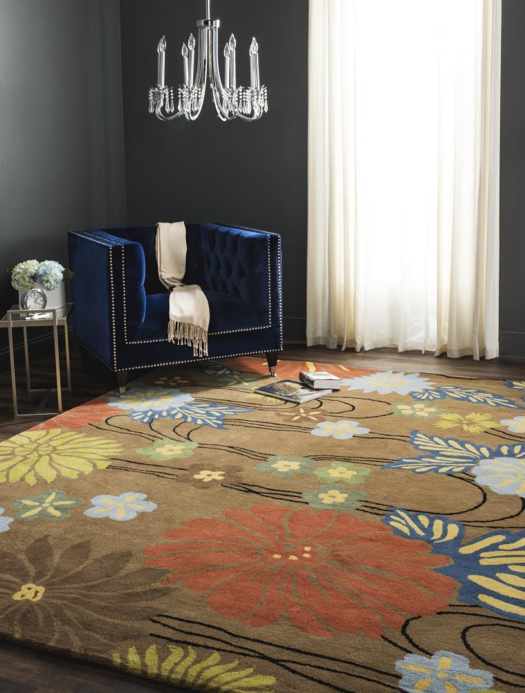 Soho SOH738 Hand Tufted Area Rug - Brown/Multi - 6'x6' - Safavieh.