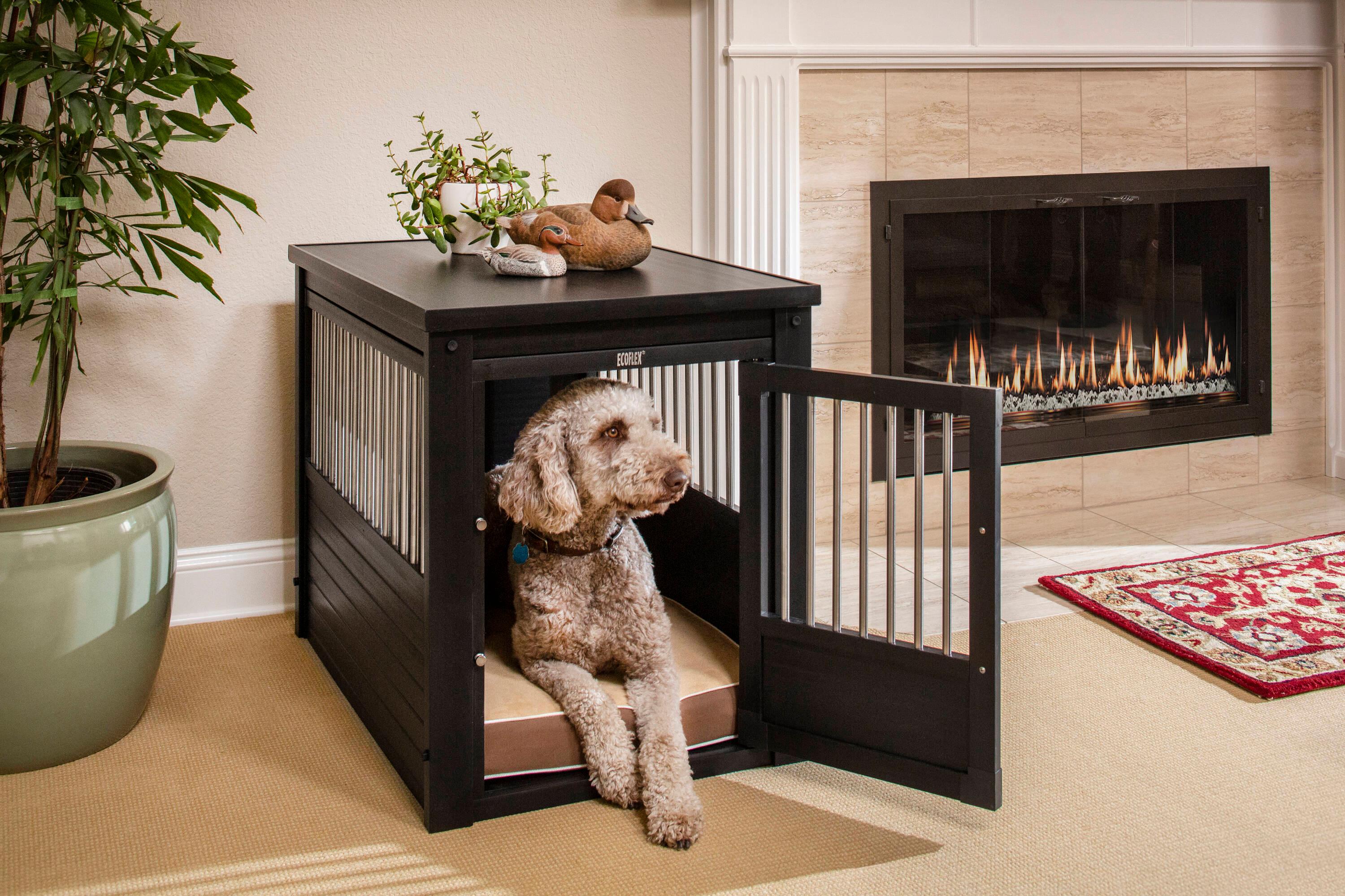 New Age Pet Ecoflex Furniture Style Dog Crate End Table - Espresso Large