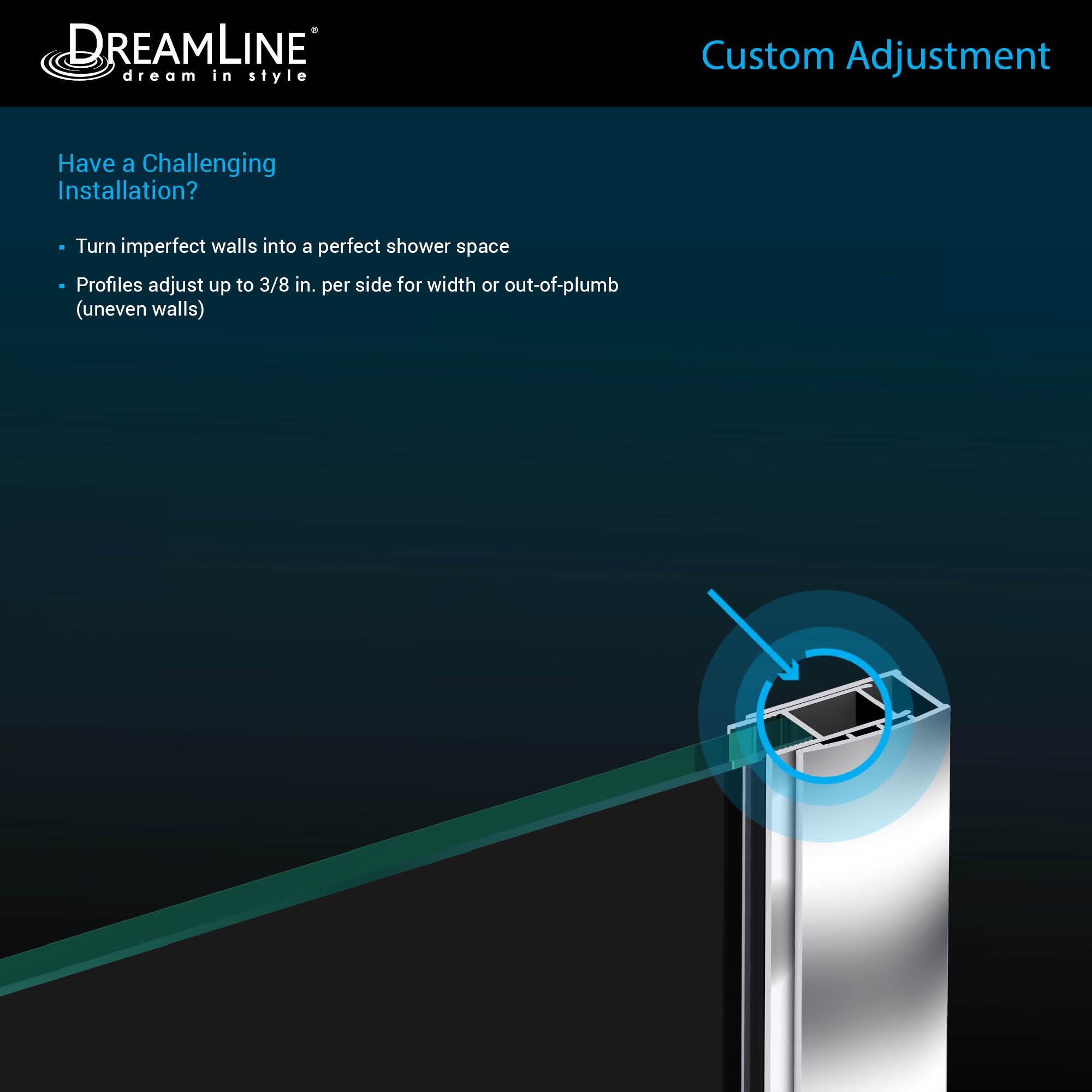 DreamLine Prism 2-Piece 40-in W x 40-in L x 75-in H Neo-angle Corner Shower Kit (Corner Drain) with Base and Door Included Chrome Hardware Included