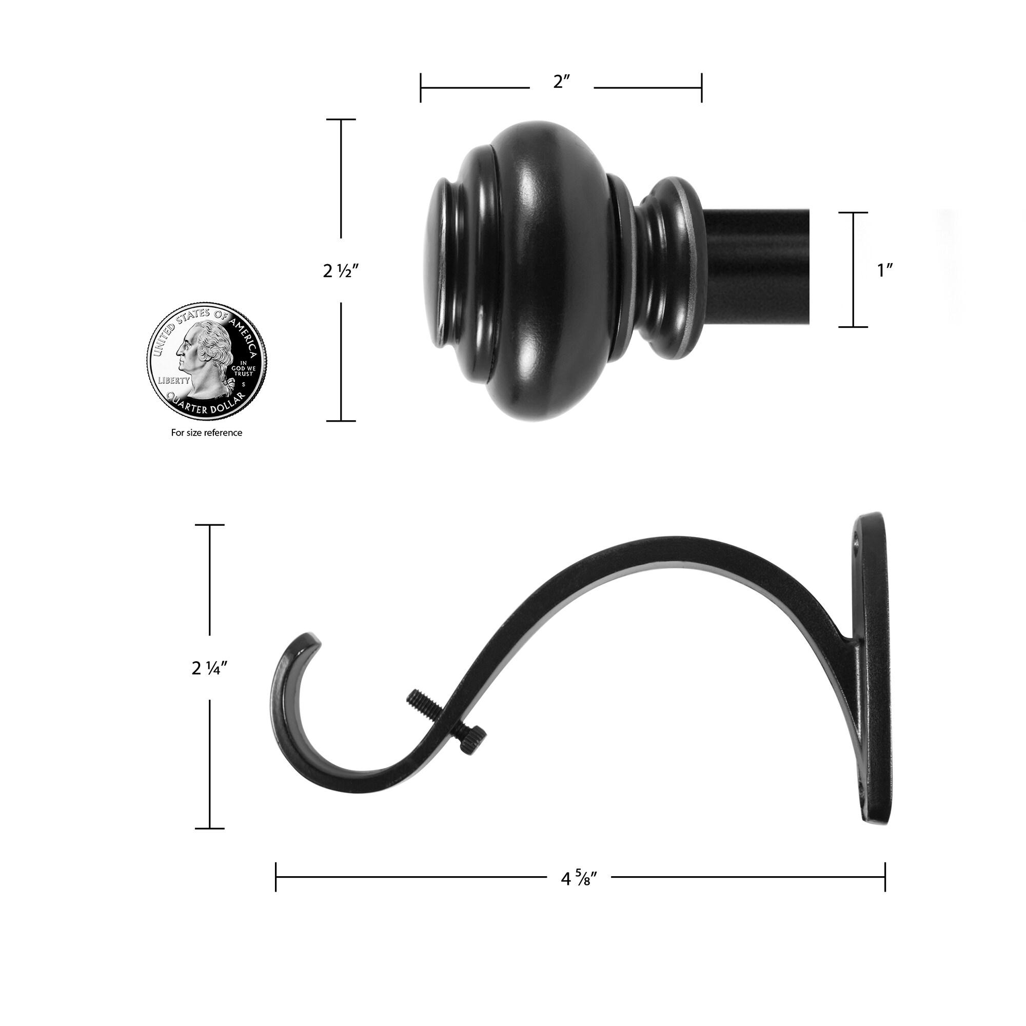 Decopolitan 1" Urn Adjustable Curtain Rod Set