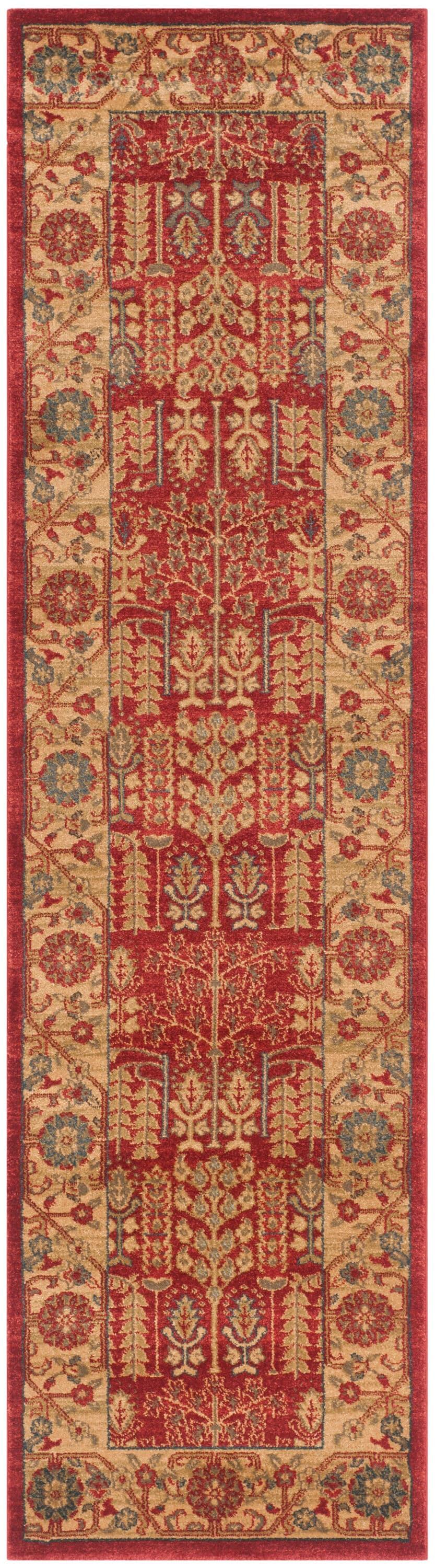 Mahal MAH697 Power Loomed Indoor Runner Rug - Red/Natural - 2'2"x8' - Safavieh.