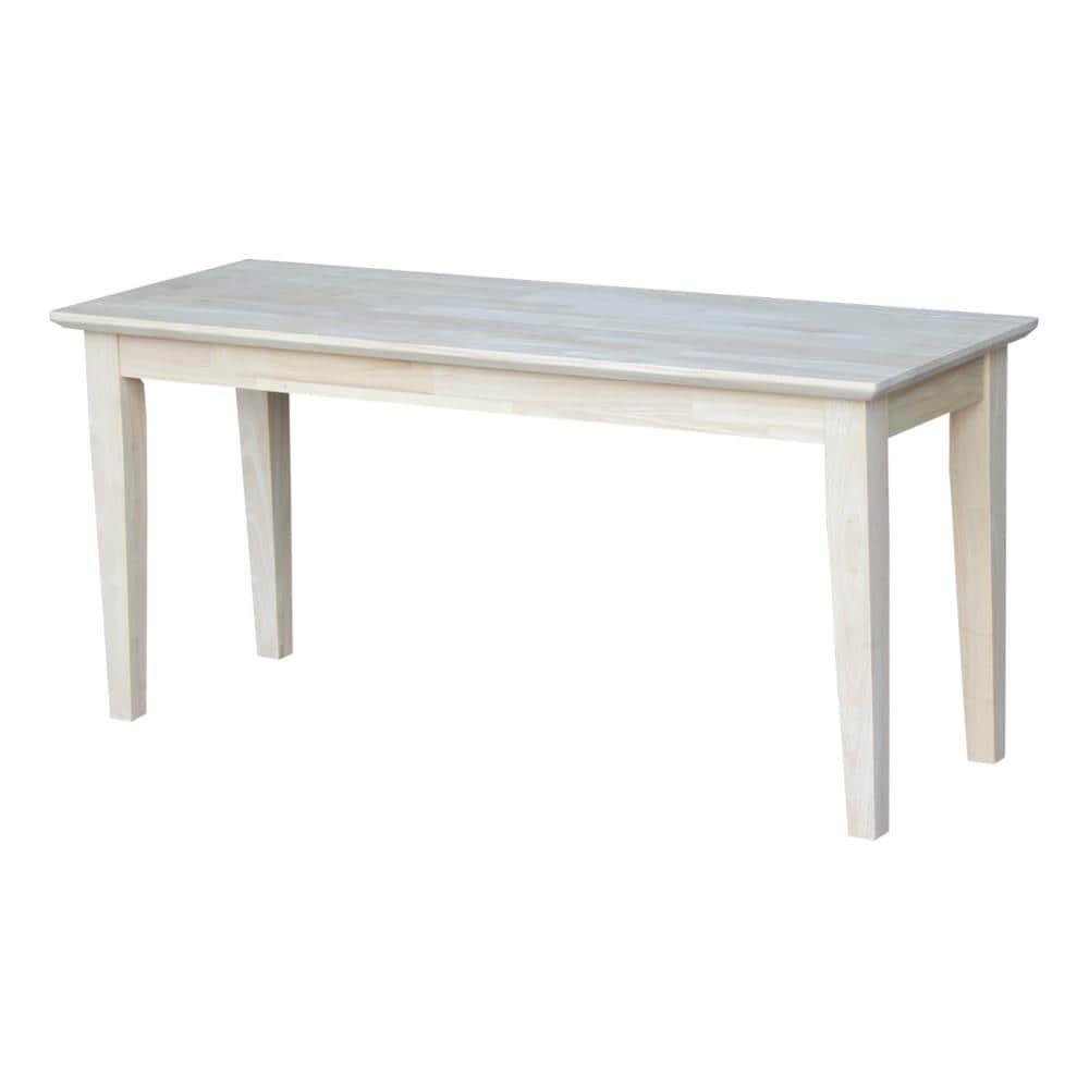 International Concepts Brookshire Bench - Unfinished: Hardwood Frame, 400 lbs Capacity, Spot Clean