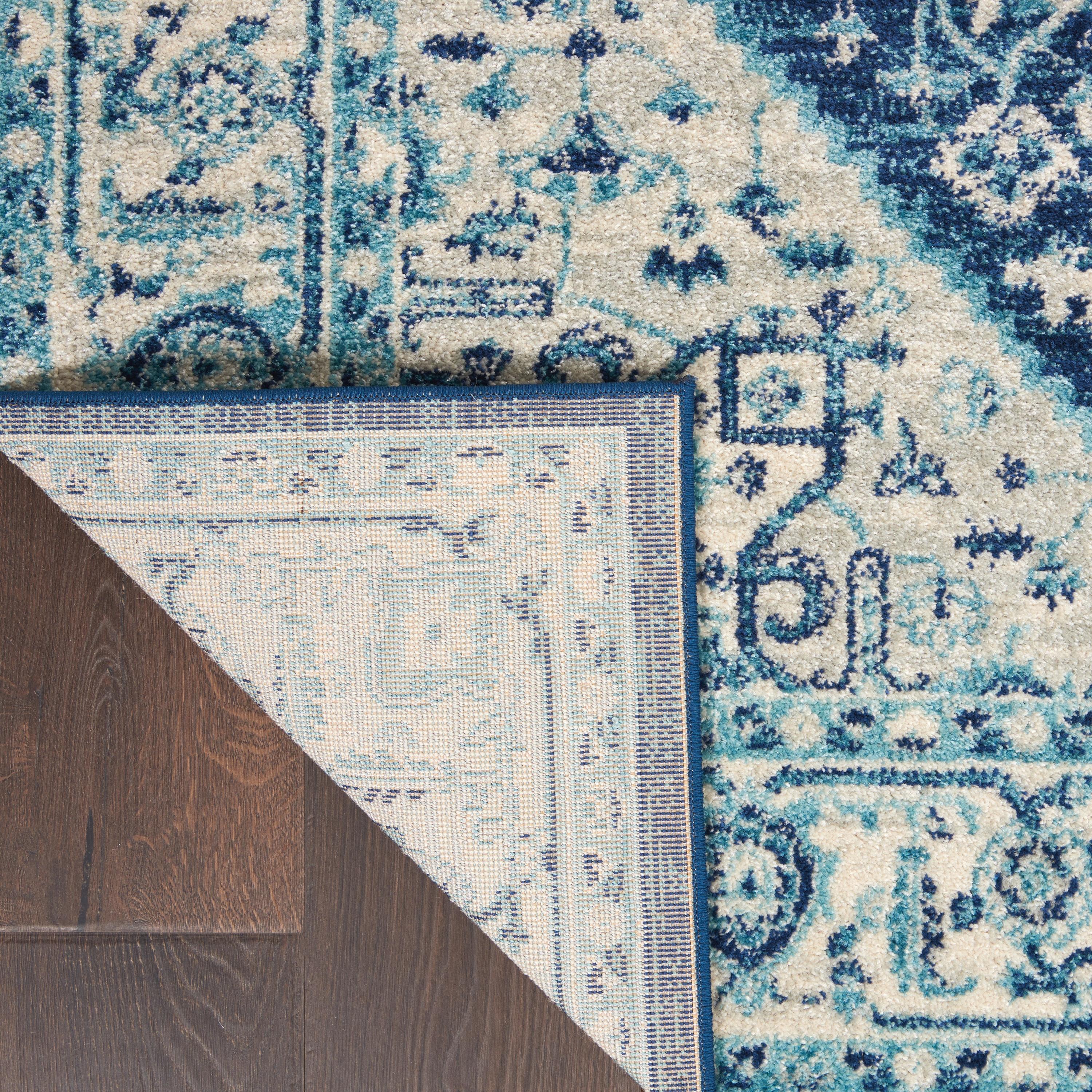 Nourison Tranquil Persian Indoor Rug Ivory Navy 4' x 6'
