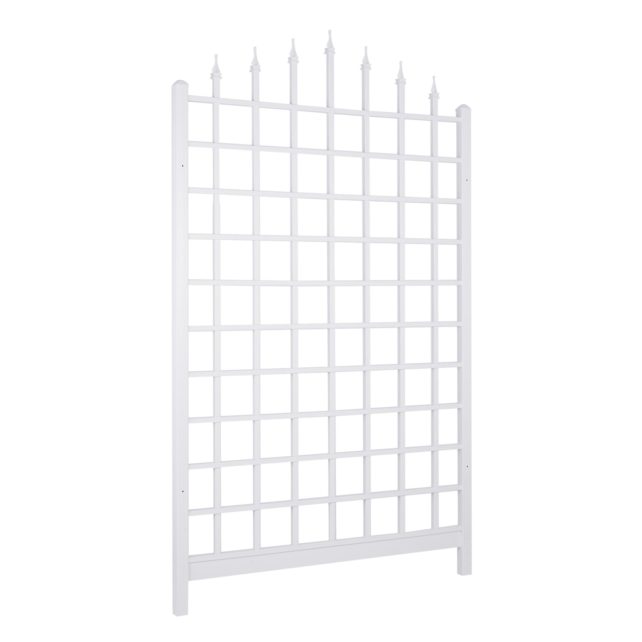Dura-Trel Winchester 57"x95" PVC Vinyl Outdoor Garden Trellis Support for Vines, Climbing Plants, Flowers, & Vegetables w/Wall Mounting Screws, White