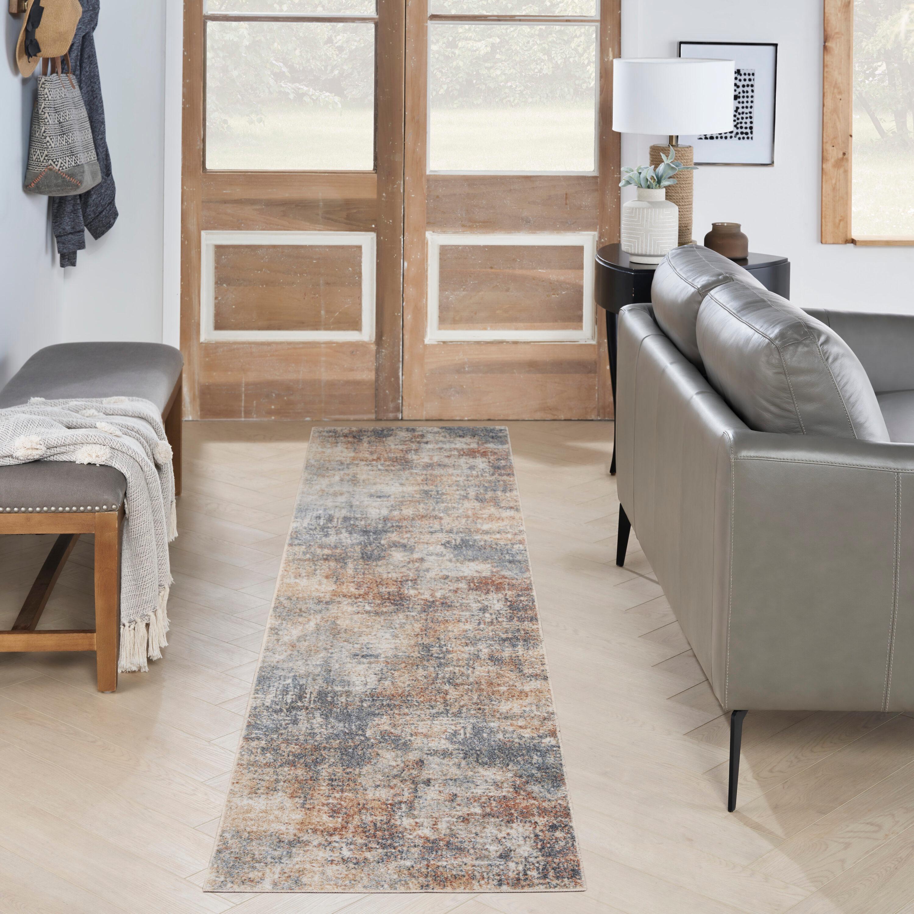 Nourison Astra Machine Washable 2'2" x 8' Multicolor Modern Indoor Bathroom, Kitchen Runner Rug