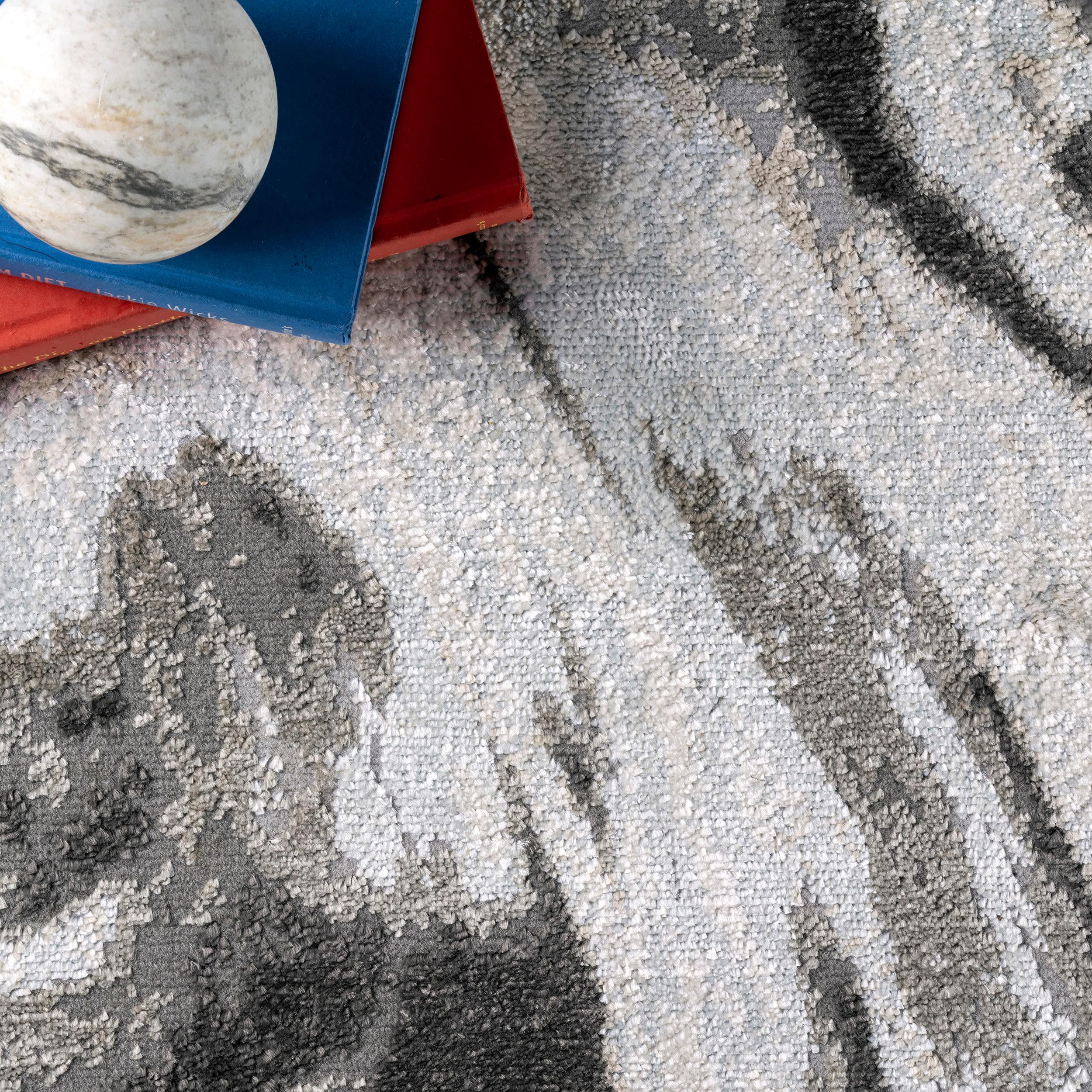 Nuloom Drea Marble Abstract Indoor Area Rug, Gray, 4'3"x6'3"