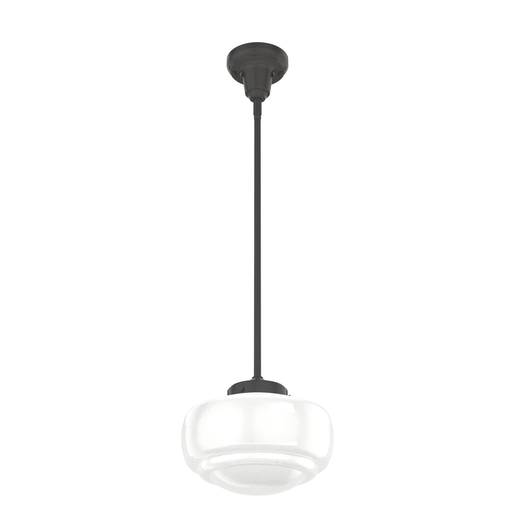 19188-Hunter Fans-Saddle Creek 1-Light Mini Pendant In Transitional Style-7.75 Inches Tall and 10 Inches Wide-Noble Bronze Finish-Cased White Glass