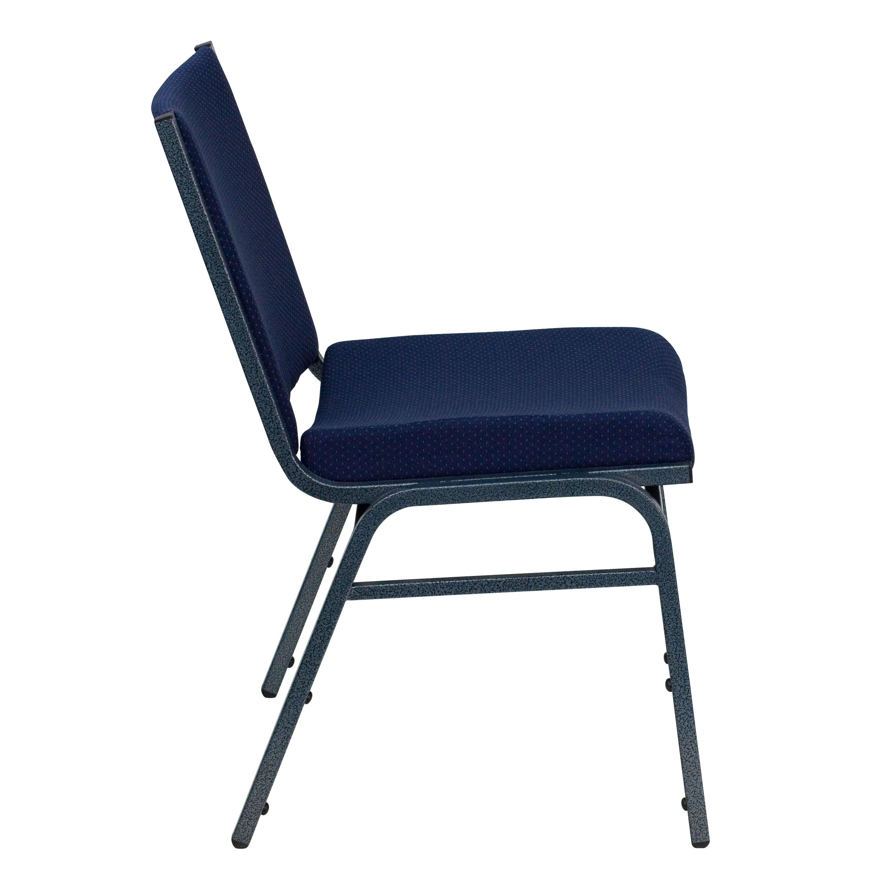 Flash Furniture HERCULES Series Heavy Duty Navy Blue Dot Fabric Stack Chair
