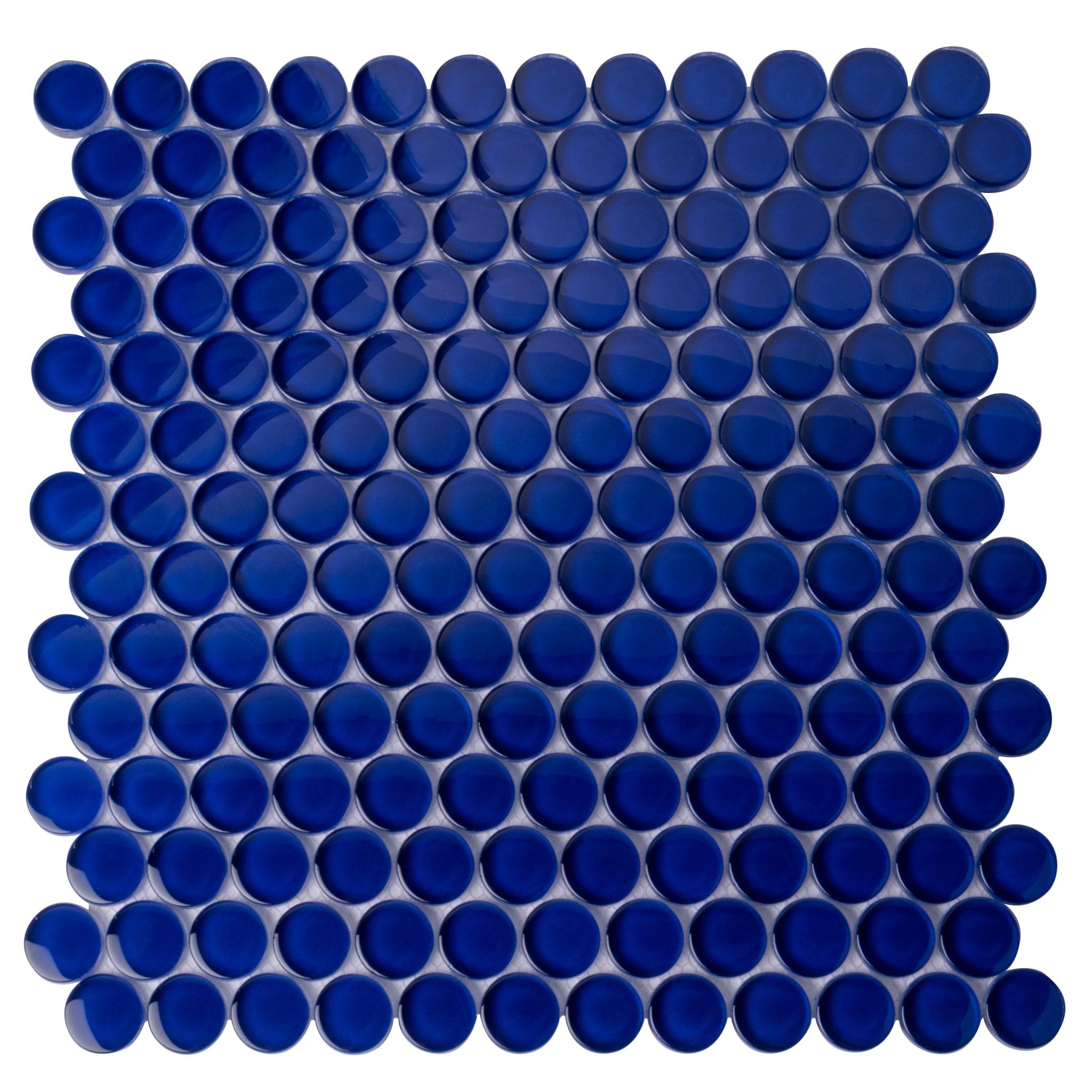 Apollo Tile Penny 1 " X 1 " Straight Edge Glass Mosaic Sheet Wall & Floor Tile