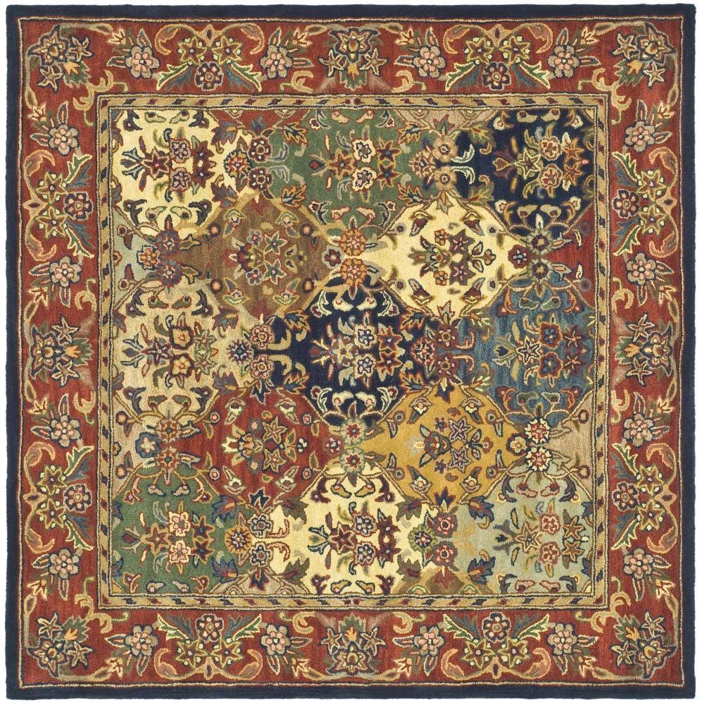 Heritage HG911 Hand Tufted Area Rug - Multi/Burgundy - 6'x6' - Safavieh.