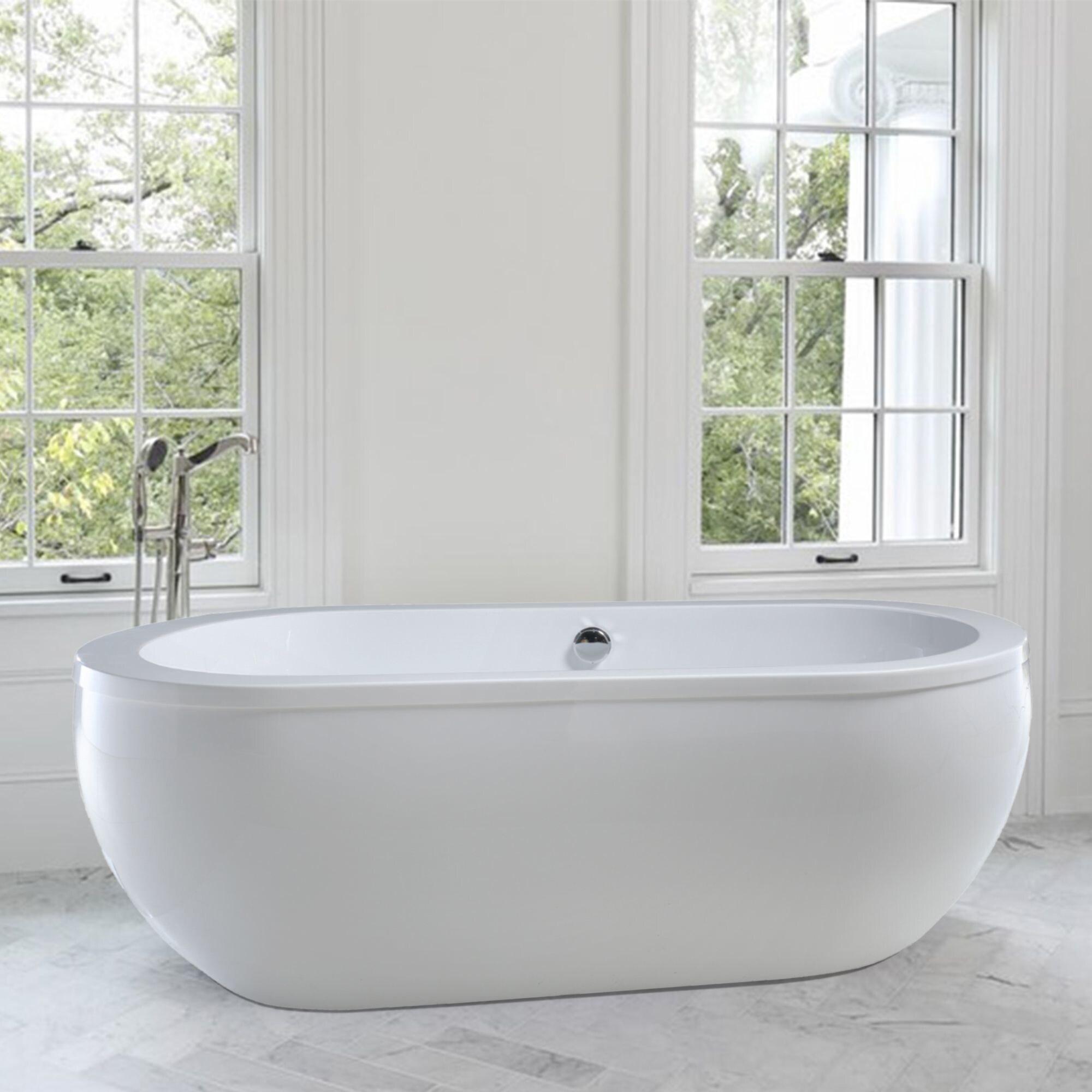 71" x 34" Freestanding Soaking Bathtub