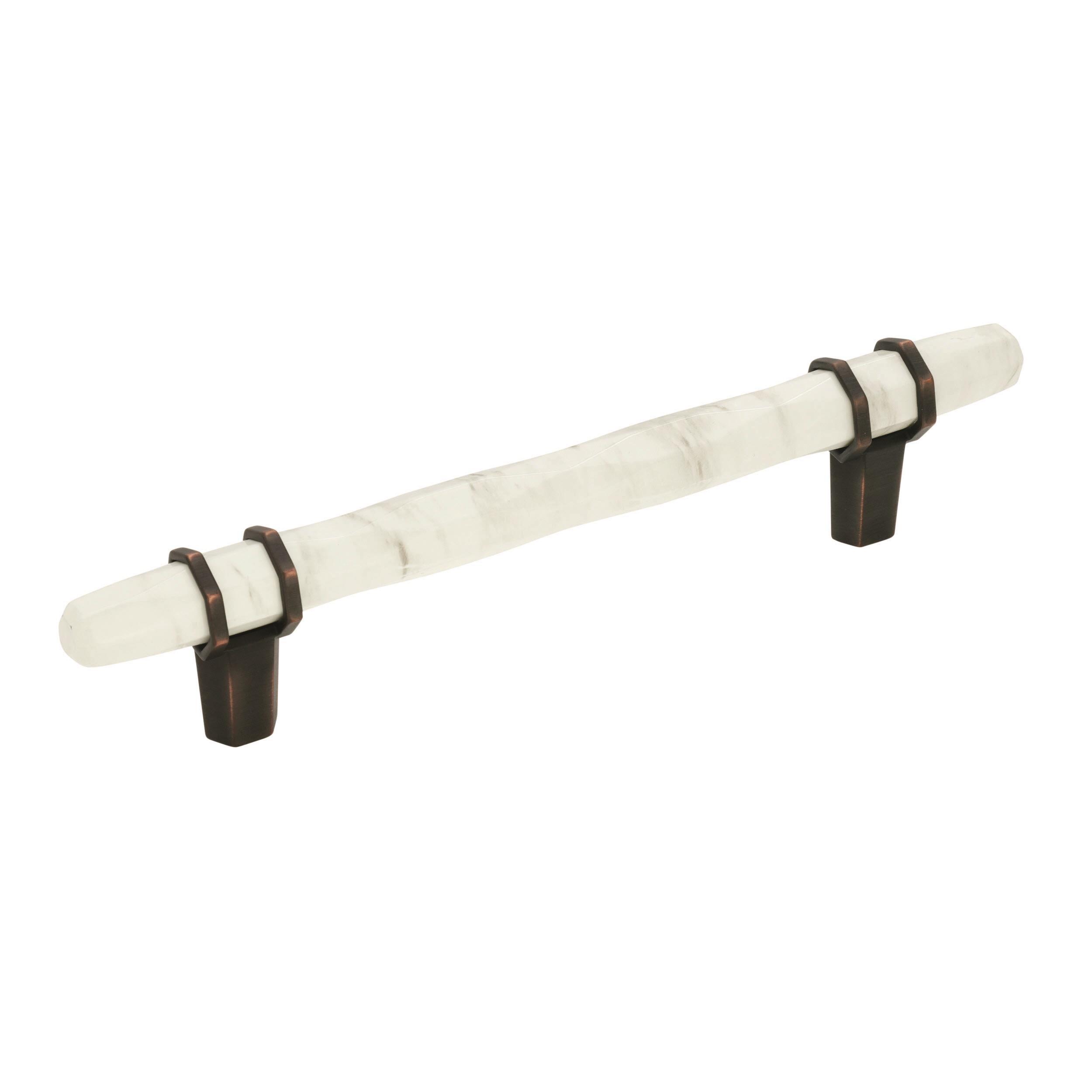 Marble White and Oil Rubbed Bronze Cabinet Pull Bar