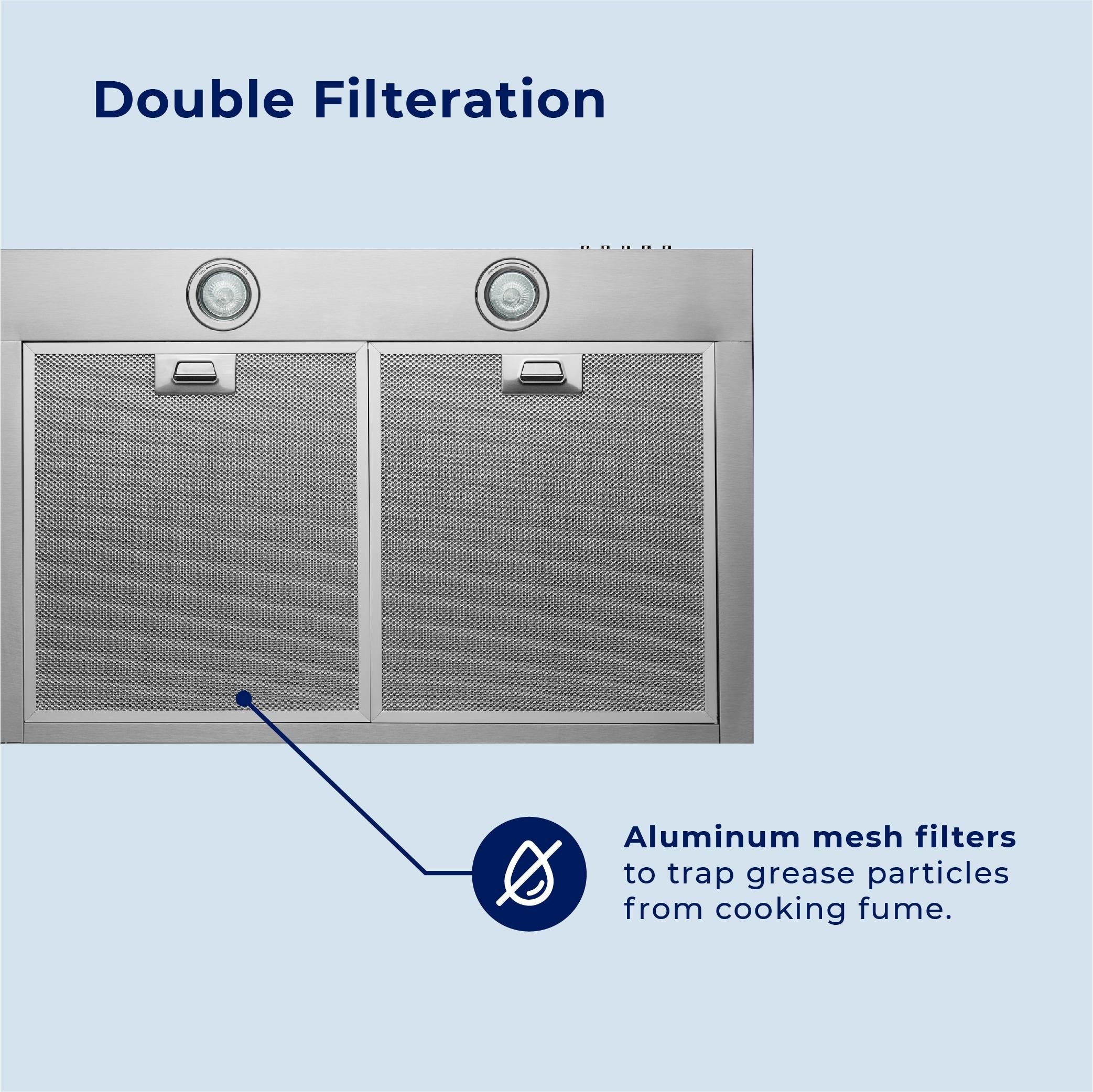 Hauslane Hauslane Wall Mount Range Hood 30 Inch | Wall Chimney | 6” Duct/Ductless Convertible, Strong Suction, Six-layer Aluminum Filters, Changeable LED Lamps, Stove Kitchen Vent Hood WM-530SS-30B