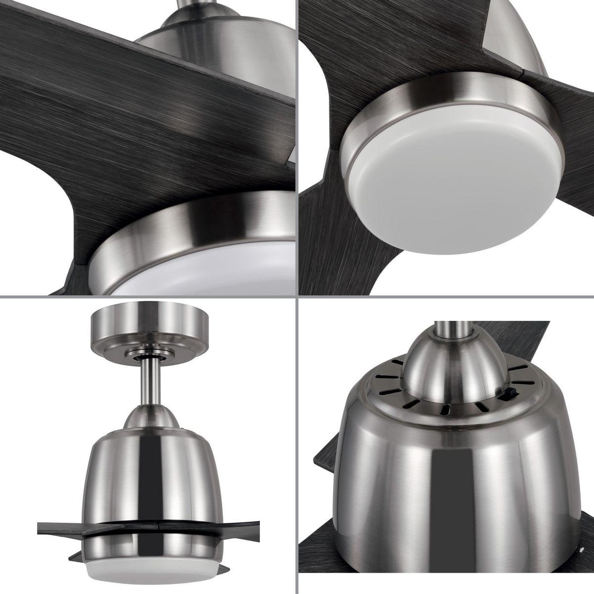 Upshur Collection 52 in. Brushed Nickel Transitional Ceiling Fan with LED Light Kit