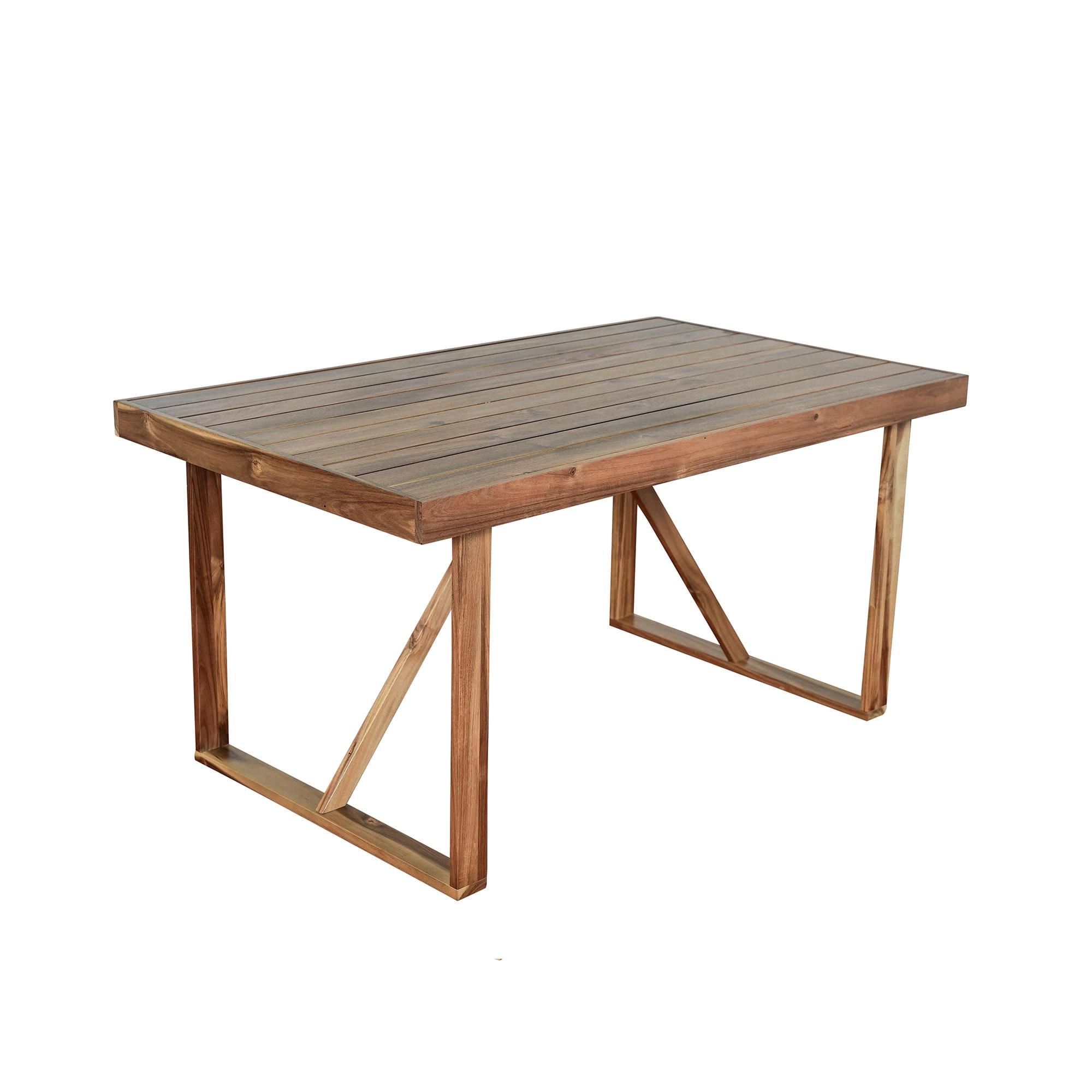 6pcs Outdoor Dining Sets, Patio Furniture Set Acacia Wood Table and Chair, Natural - ModernLuxe