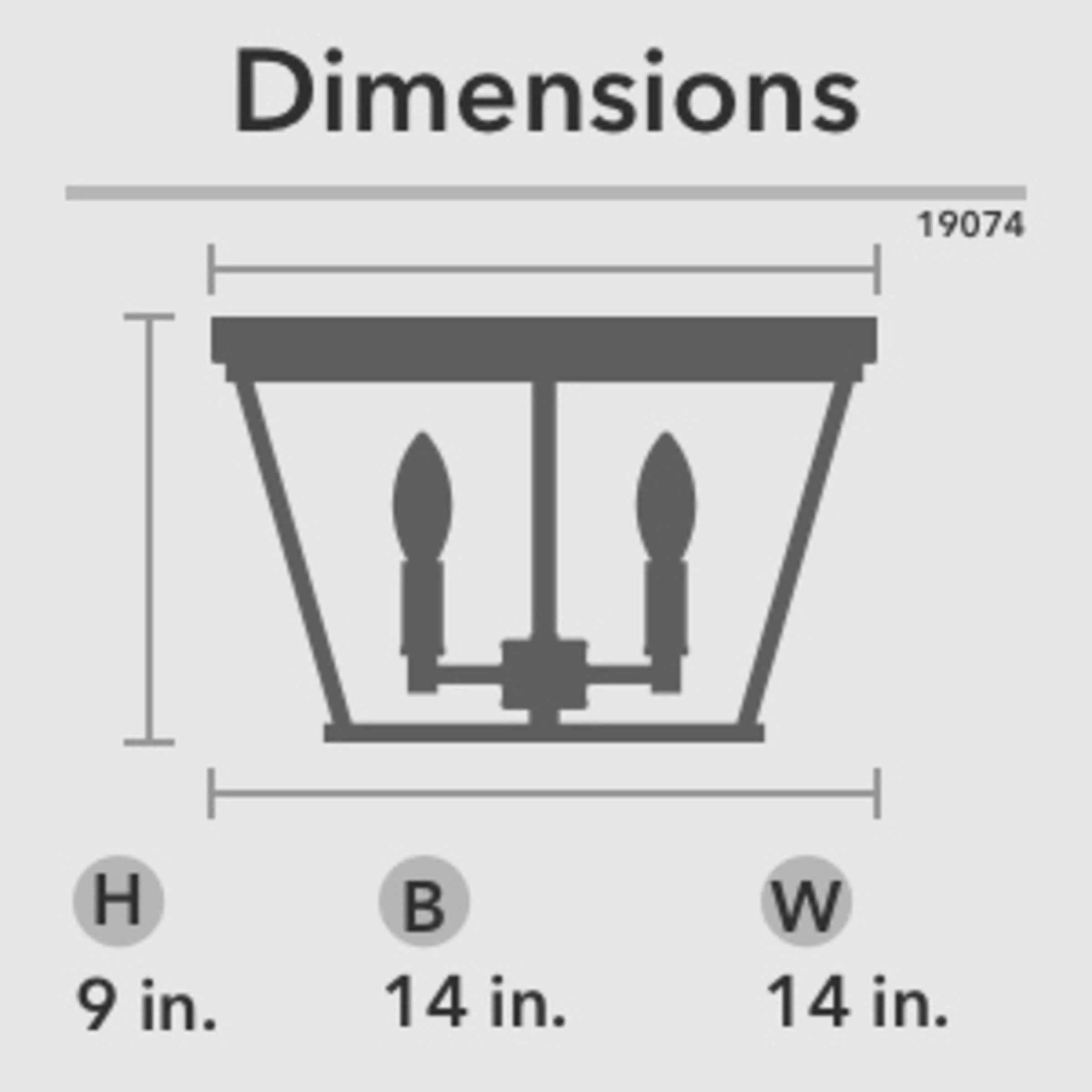 Hunter Fan Laurel Ridge 4 - Light 14'' Lantern Square / Rectangle Flush Mount