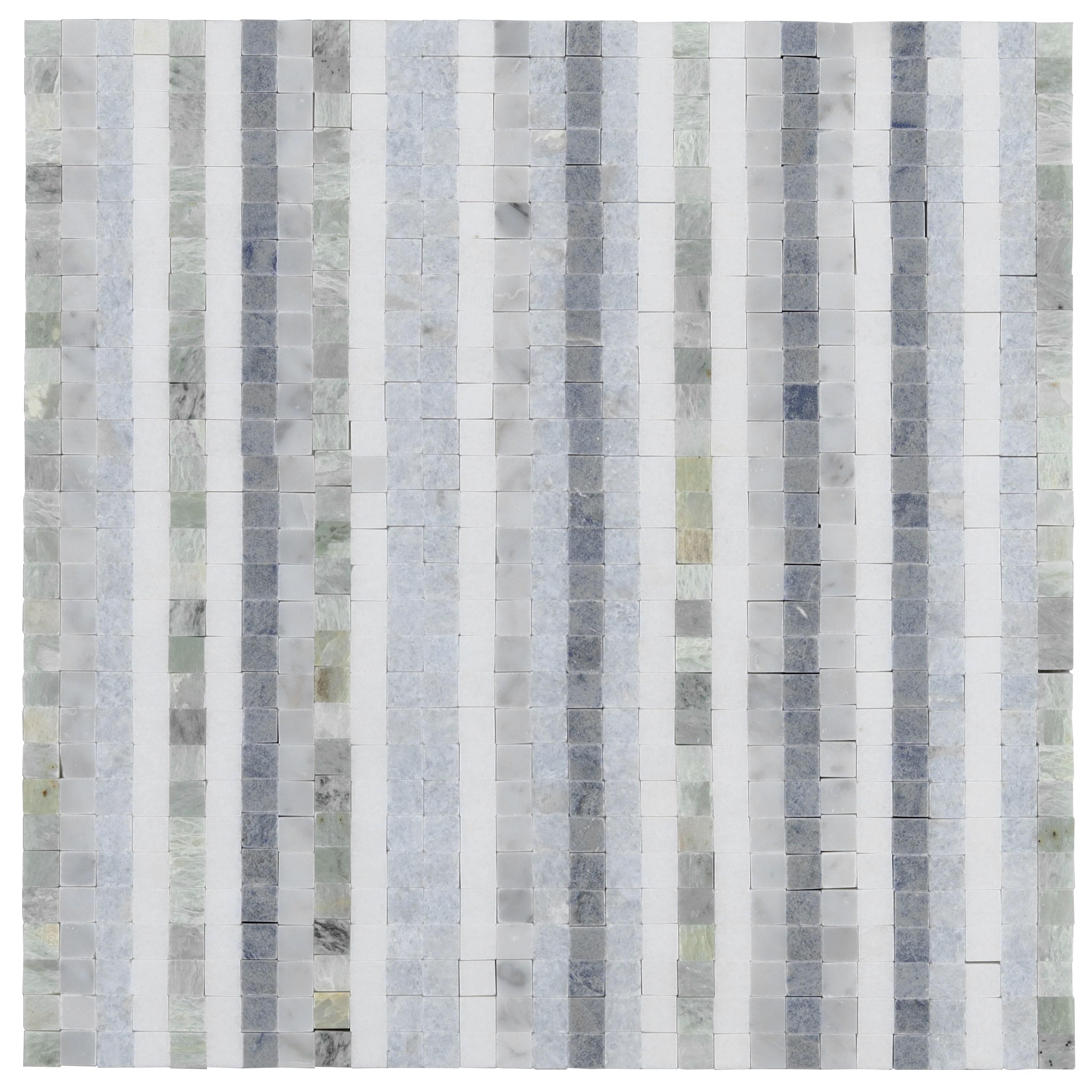 Bond Tile Minute 12" x 12" Marble Grid Wall & Floor Tile