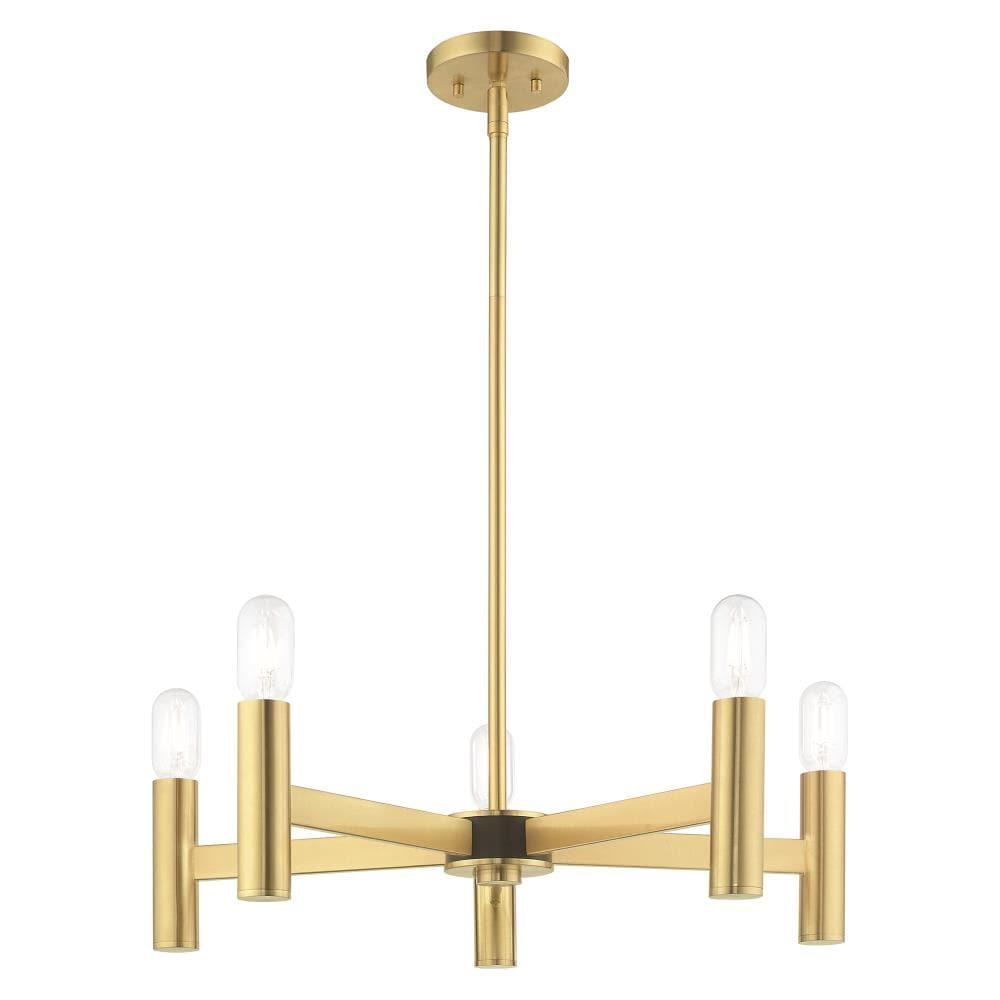 Livex Lighting Copenhagen 5 - Light Chandelier in  Satin Brass