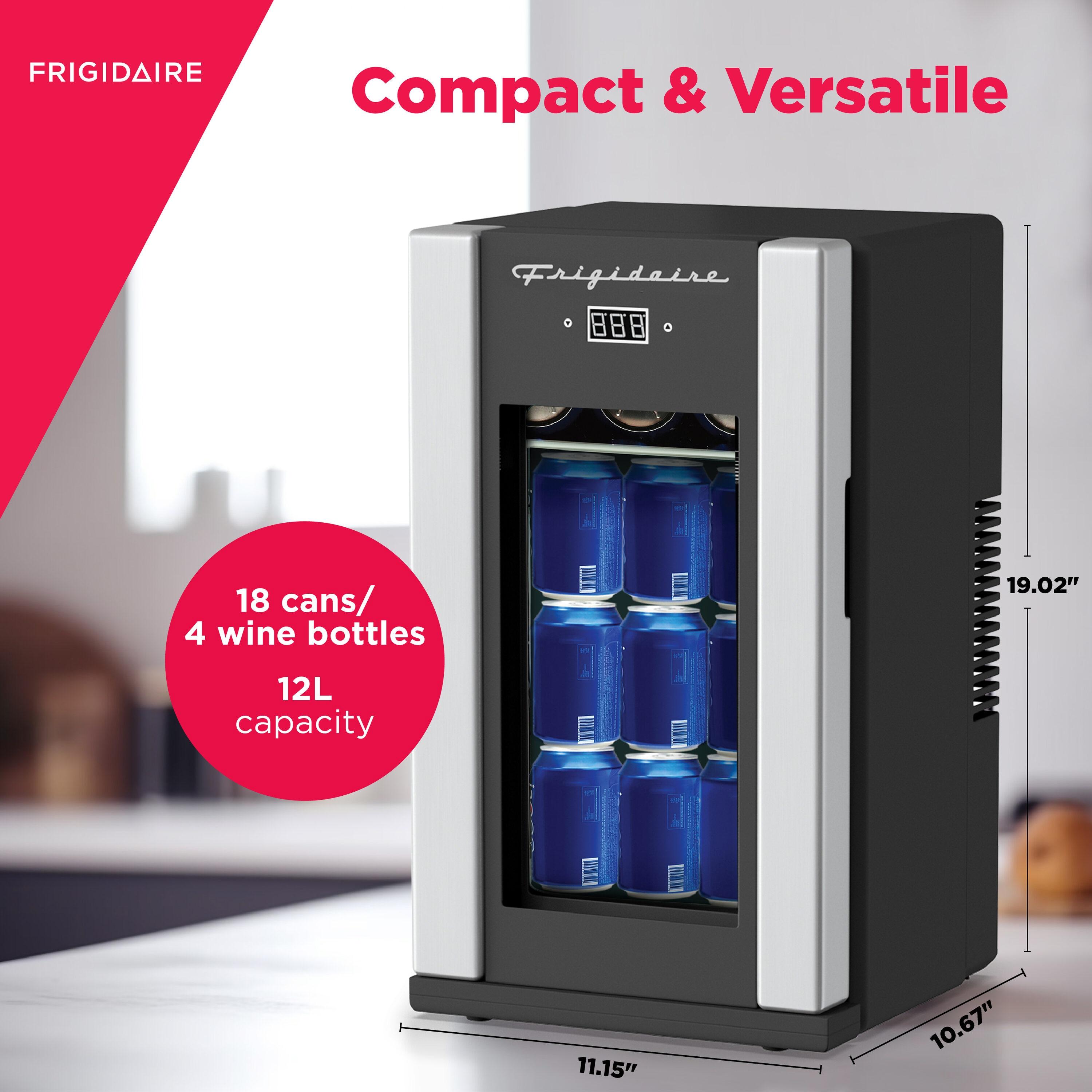 Frigidaire FRIGIDAIRE 18 Can OR 4 Wine Bottle Retro Beverage Fridge, Temperature Control, Thermoelectric