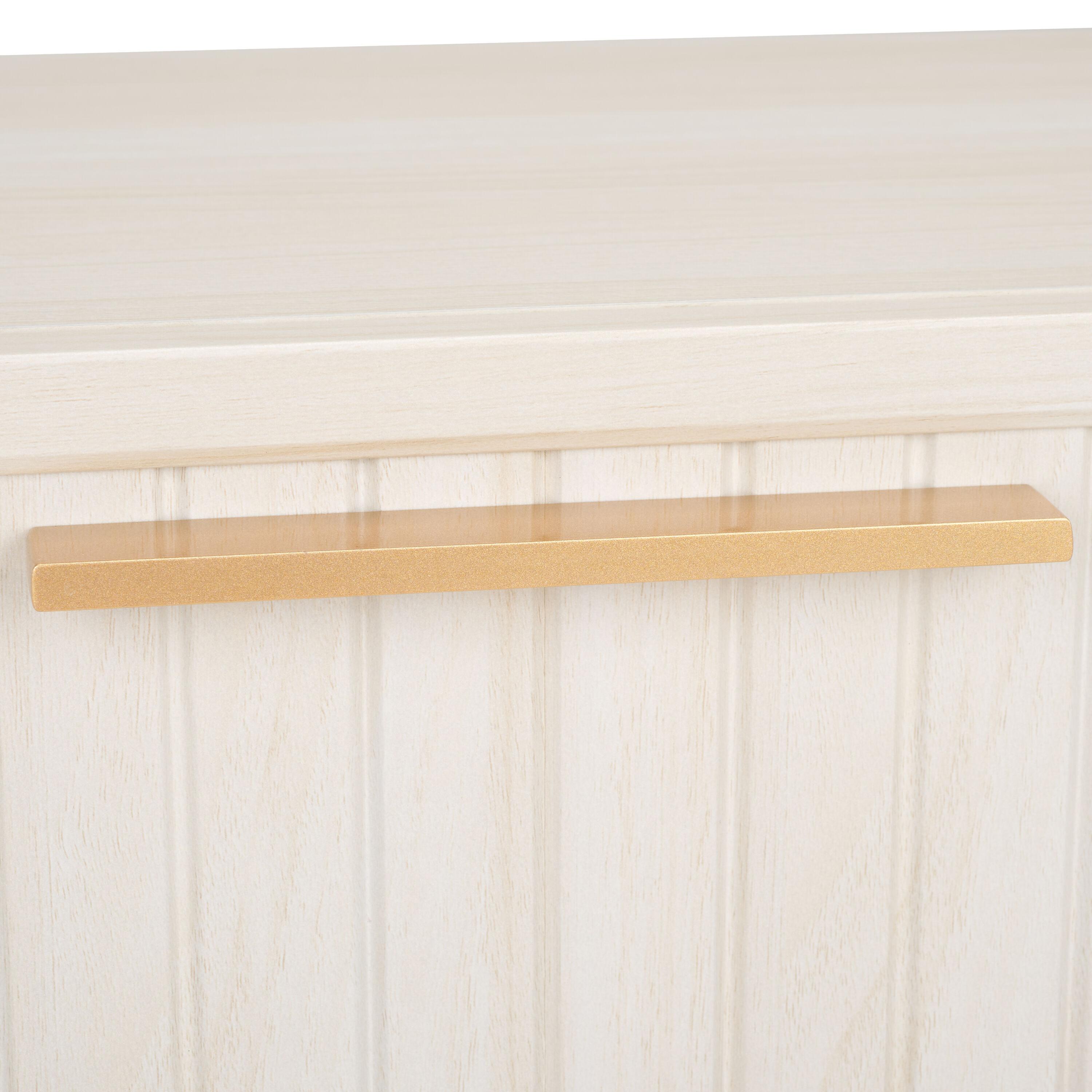 Axelle 1 Drawer Nightstand - Bleached White/Gold - Safavieh