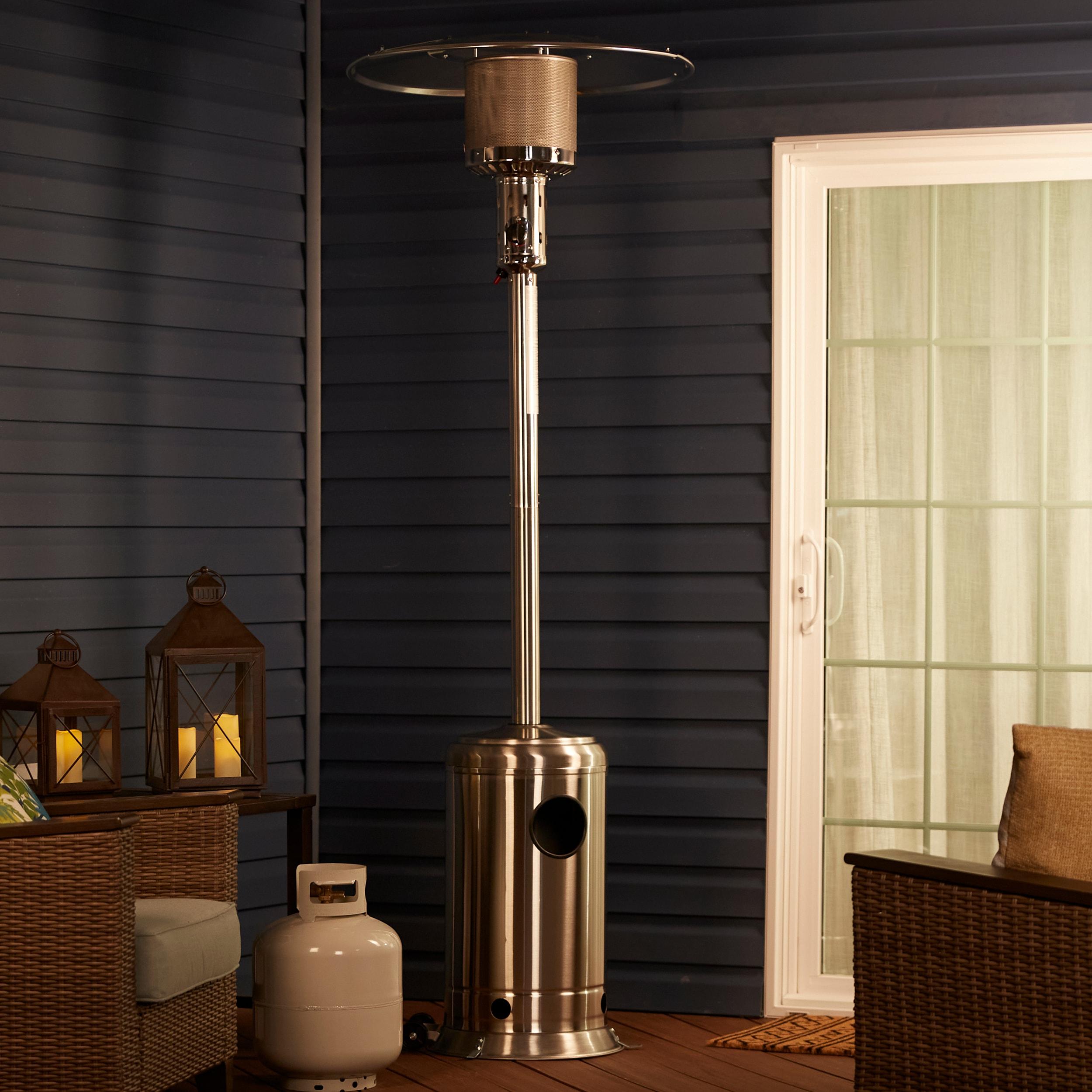 Stainless Steel 88-Inch Propane Patio Heater with Wheels