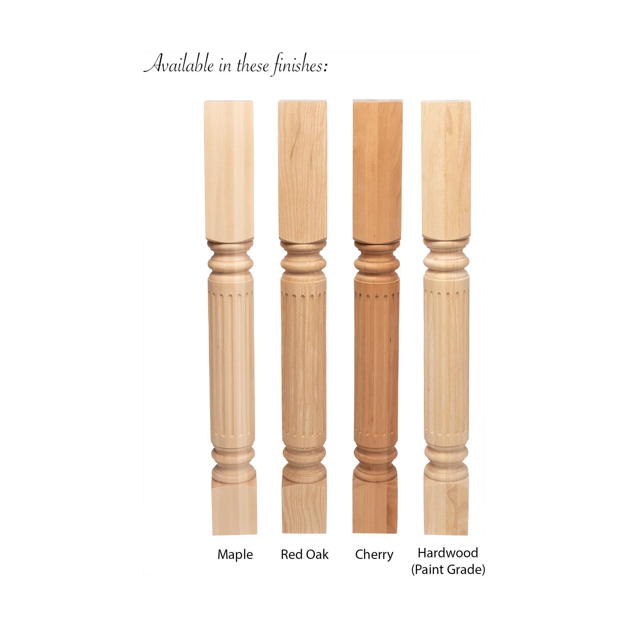 Hardwood Fluted Island Legs