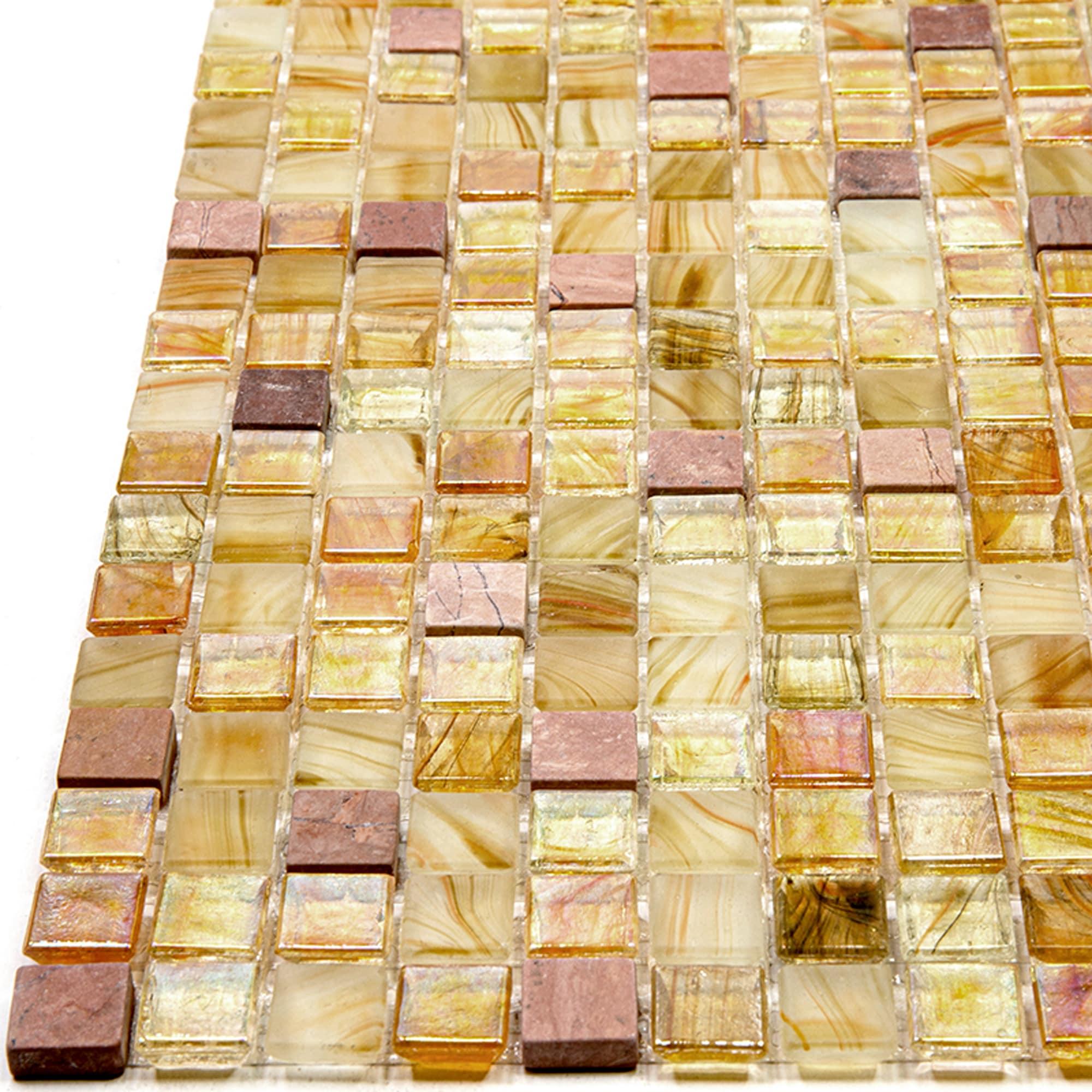 Mingles 0.6" x 0.6" Glass Mosaic Grid Wall & Floor Tile