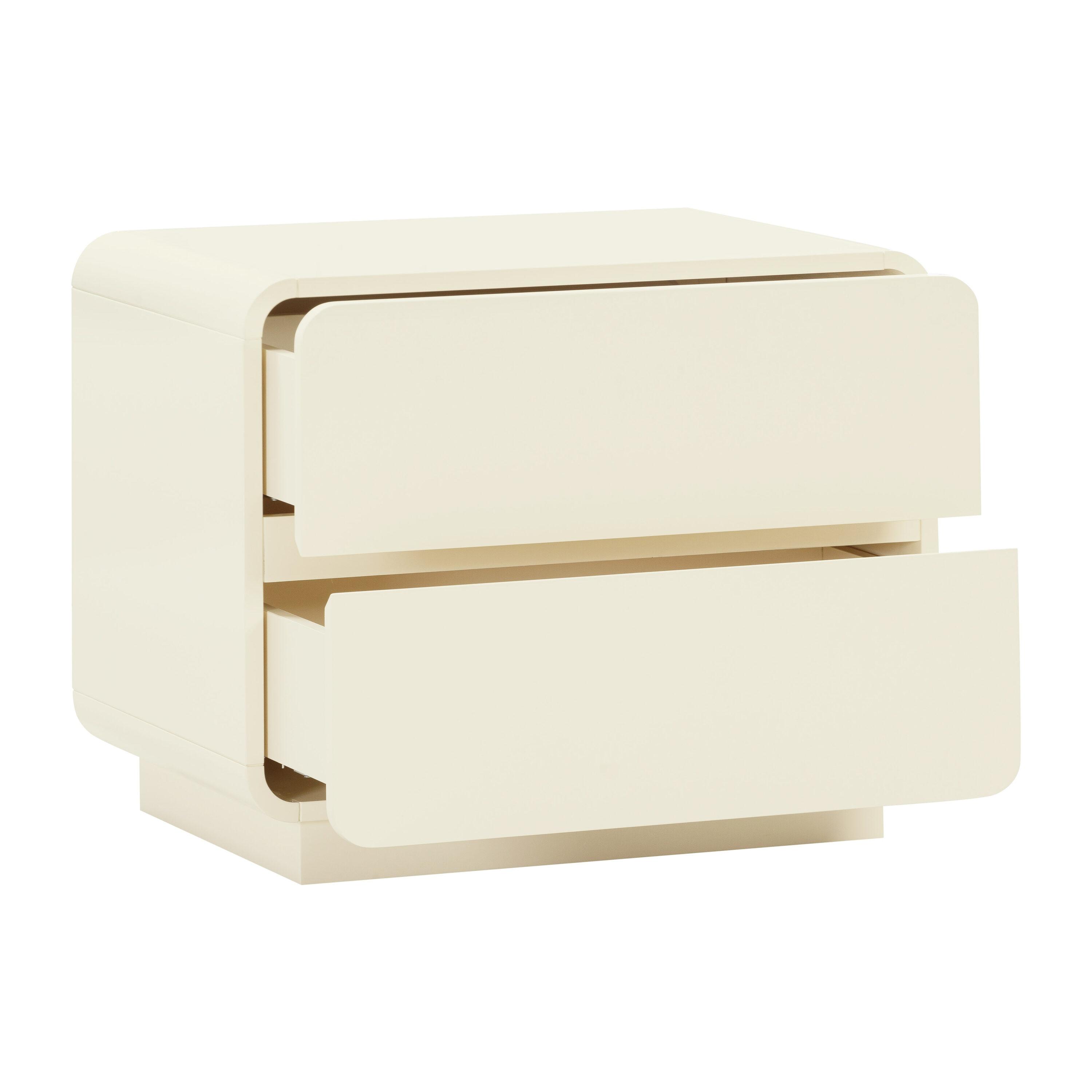 Sagura Nightstand Cream 28"W x 19"D x 22.2"H