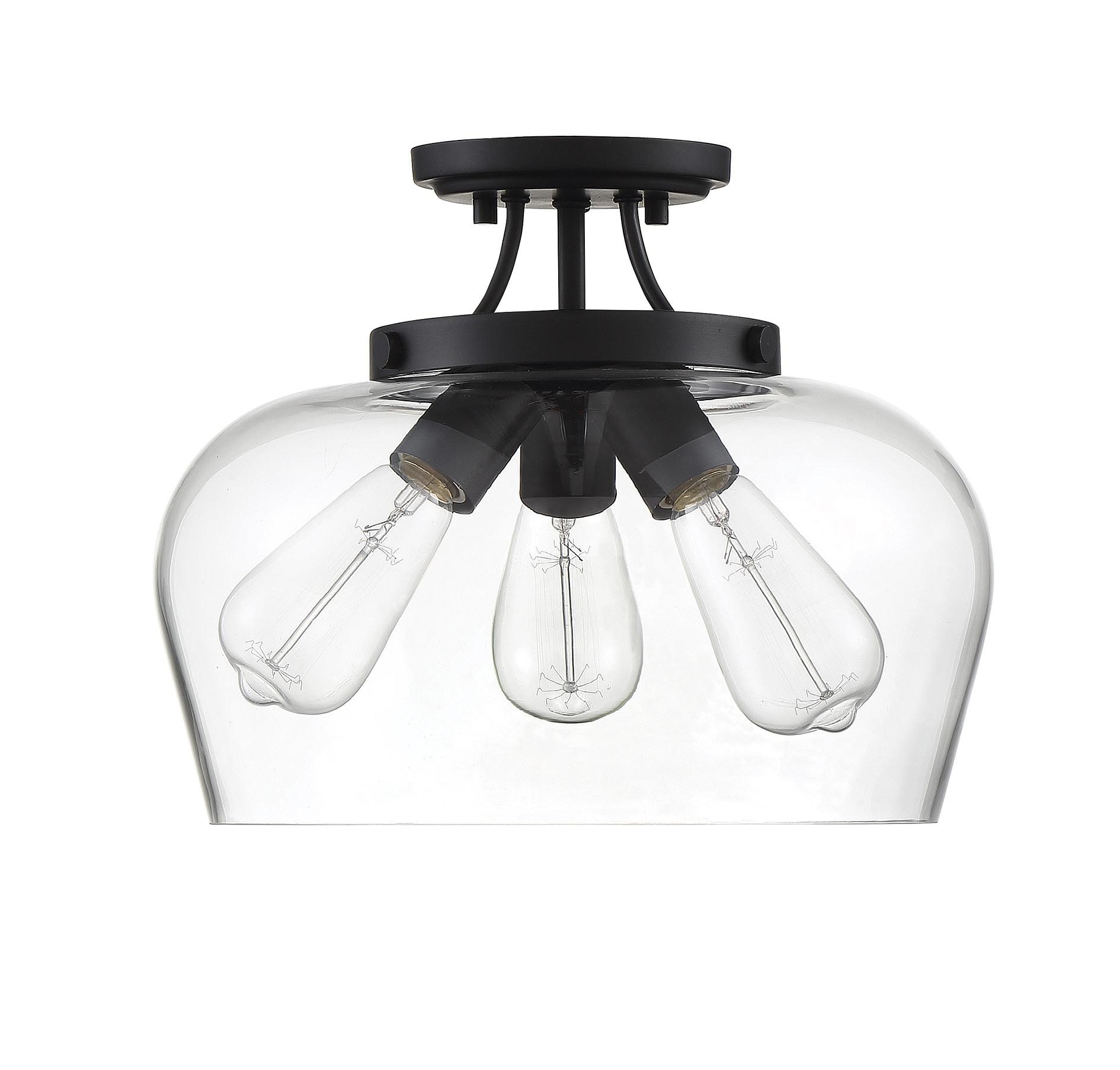Savoy House Octave 3 - Light Semi-Flush Mount in  Black