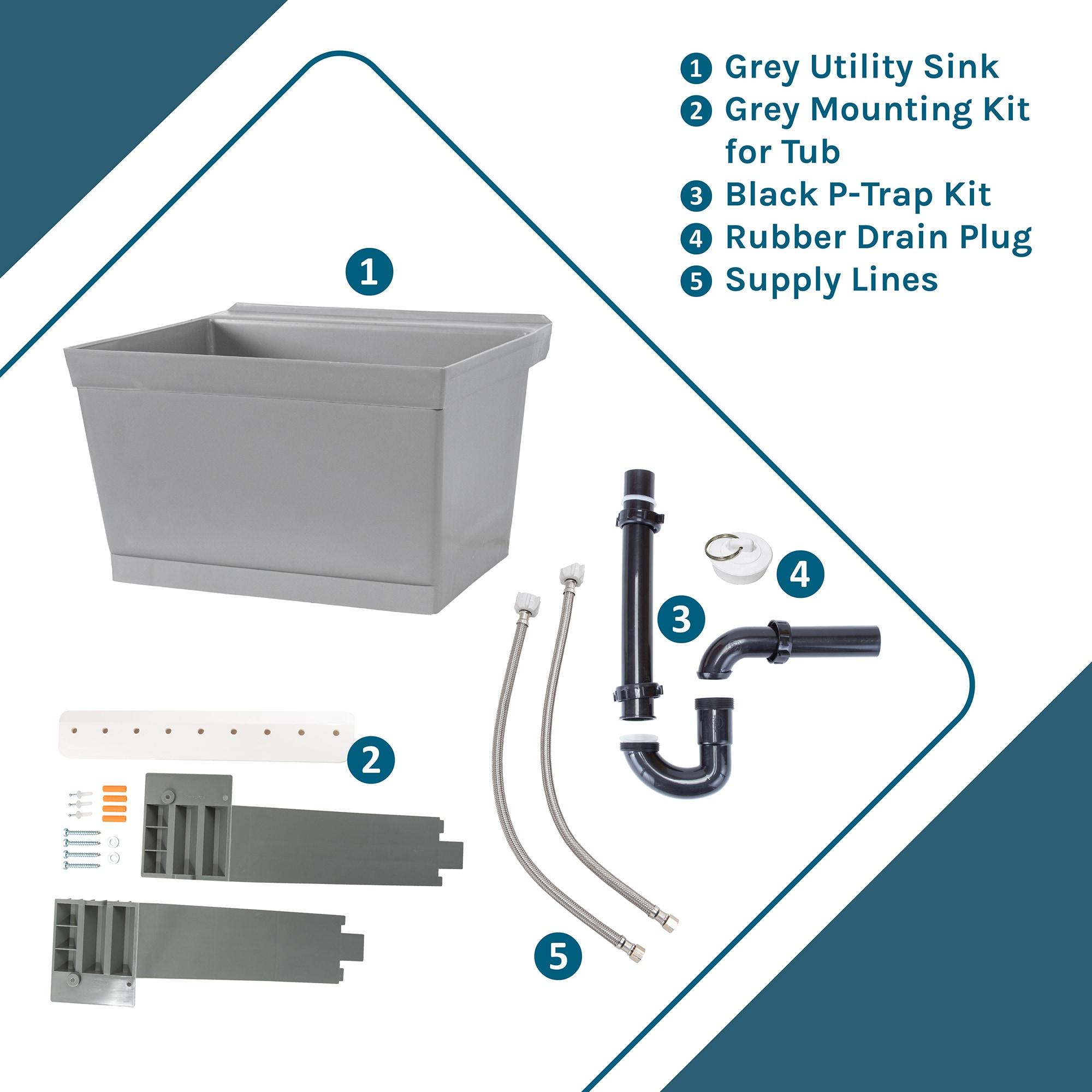 23" L x 24" W Wall Mount Laundry Sink